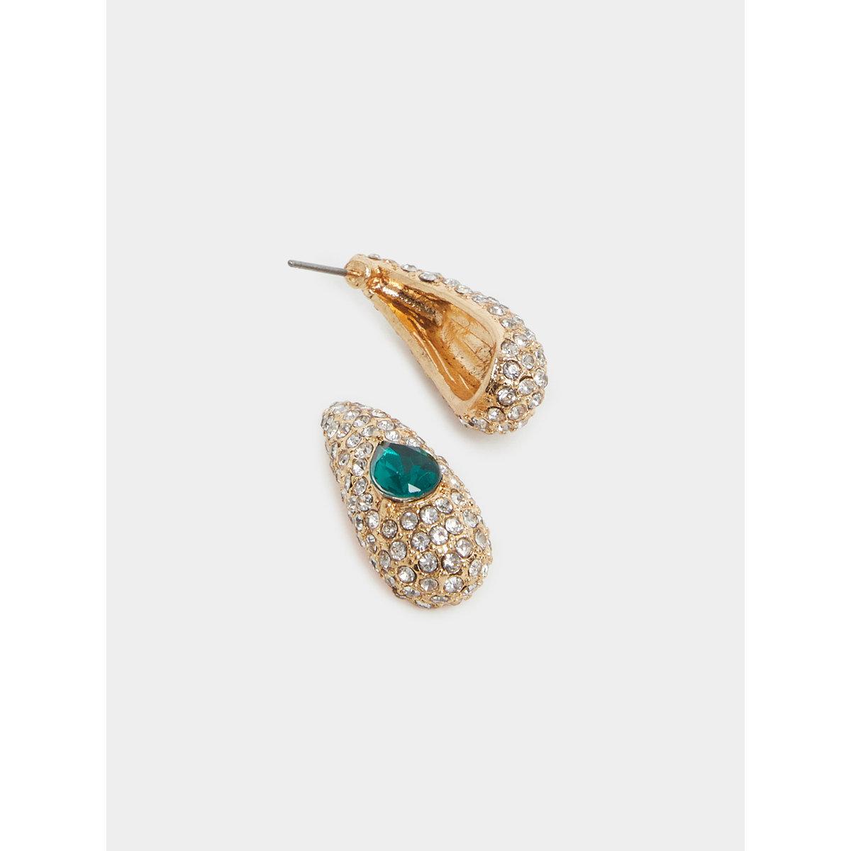 Styli Embellished Green Stone Earrings-women-watchesandjewellery-jewellery-earrings-image-2