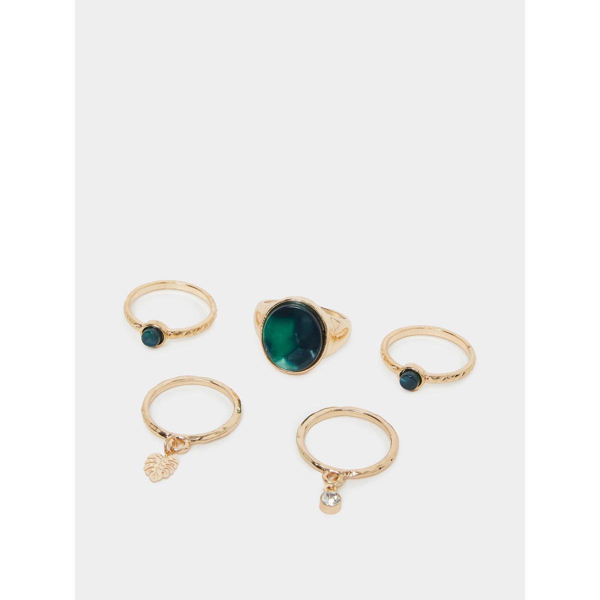 Styli Set of 5 - Embellished Rings-women-watchesandjewellery-jewellery-rings-image-1