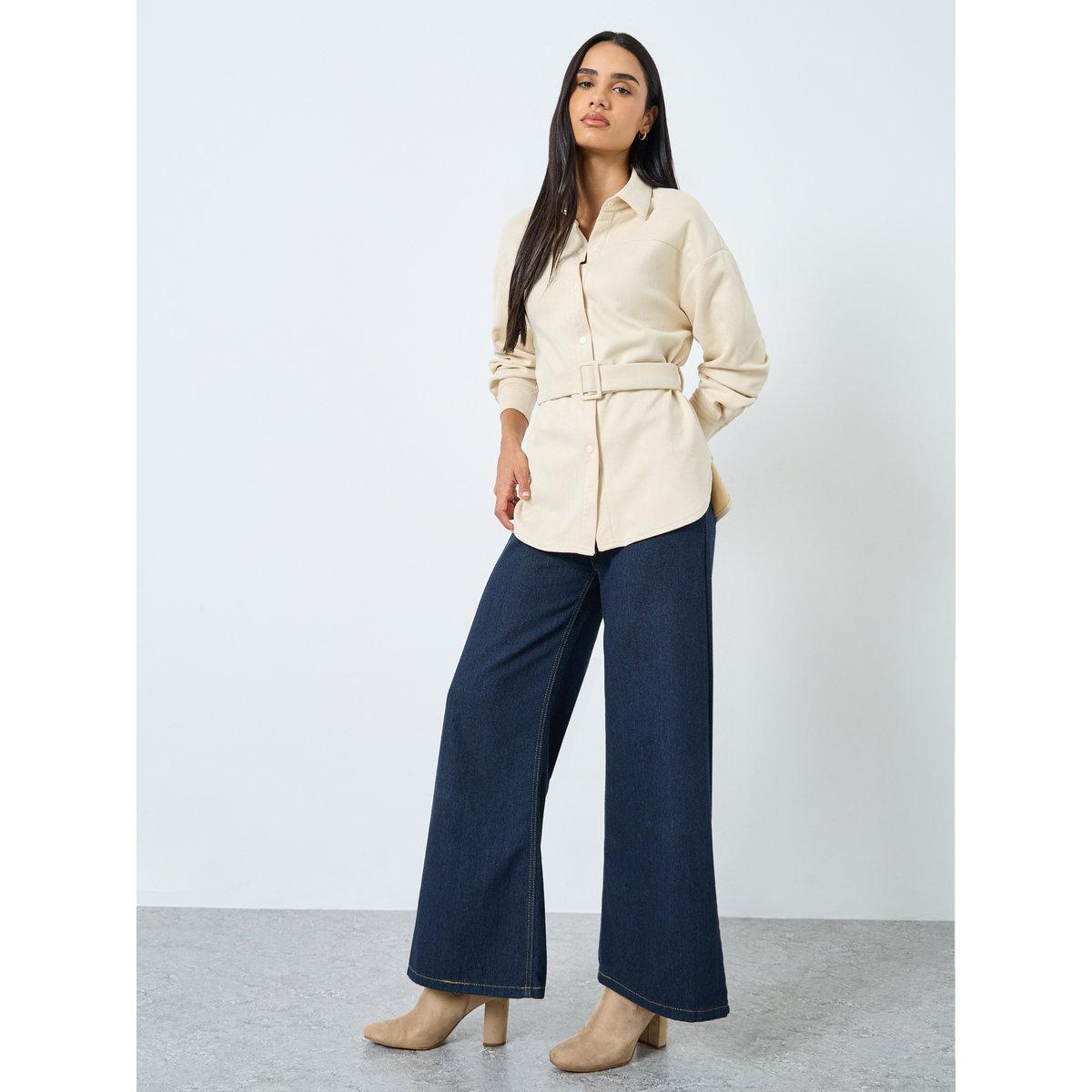 بلوزة بقصة مريحة مع حزام-women-clothing-shirtsandblouses-shirts-image-3