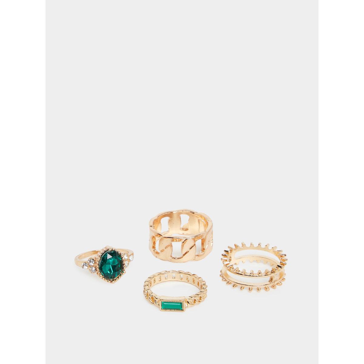 Styli Set of 9 - Textured Rings-women-watchesandjewellery-jewellery-rings-image-2