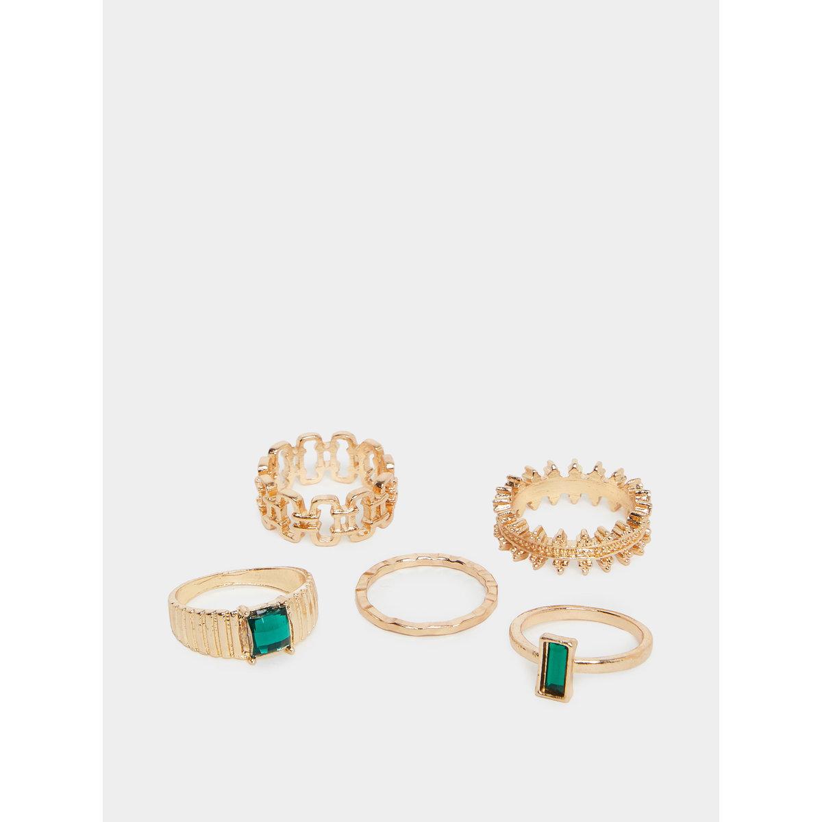 Styli Set of 9 - Textured Rings-women-watchesandjewellery-jewellery-rings-image-3