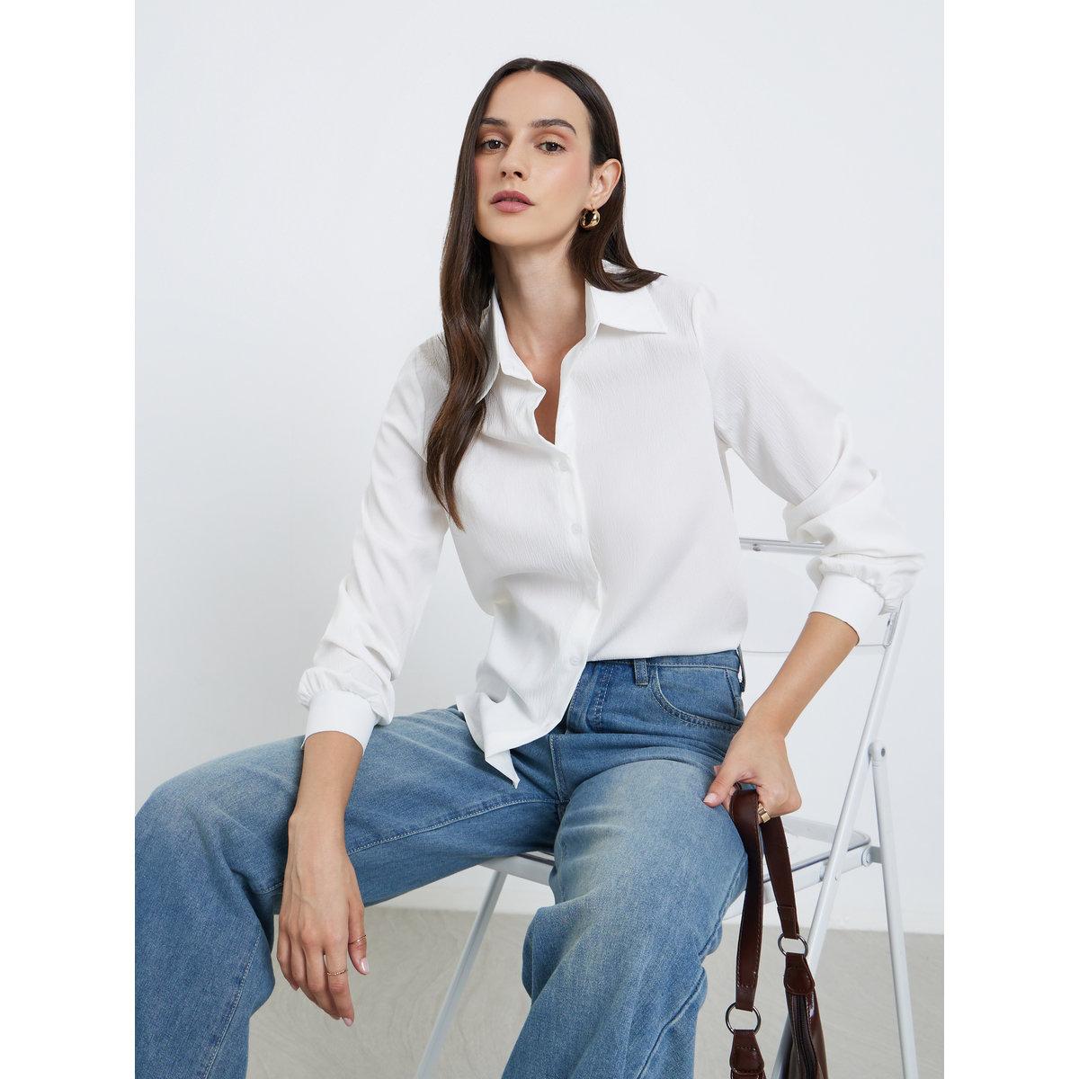 Styli Off White Long Sleeve Shirt-women-clothing-shirtsandblouses-shirts-image-1