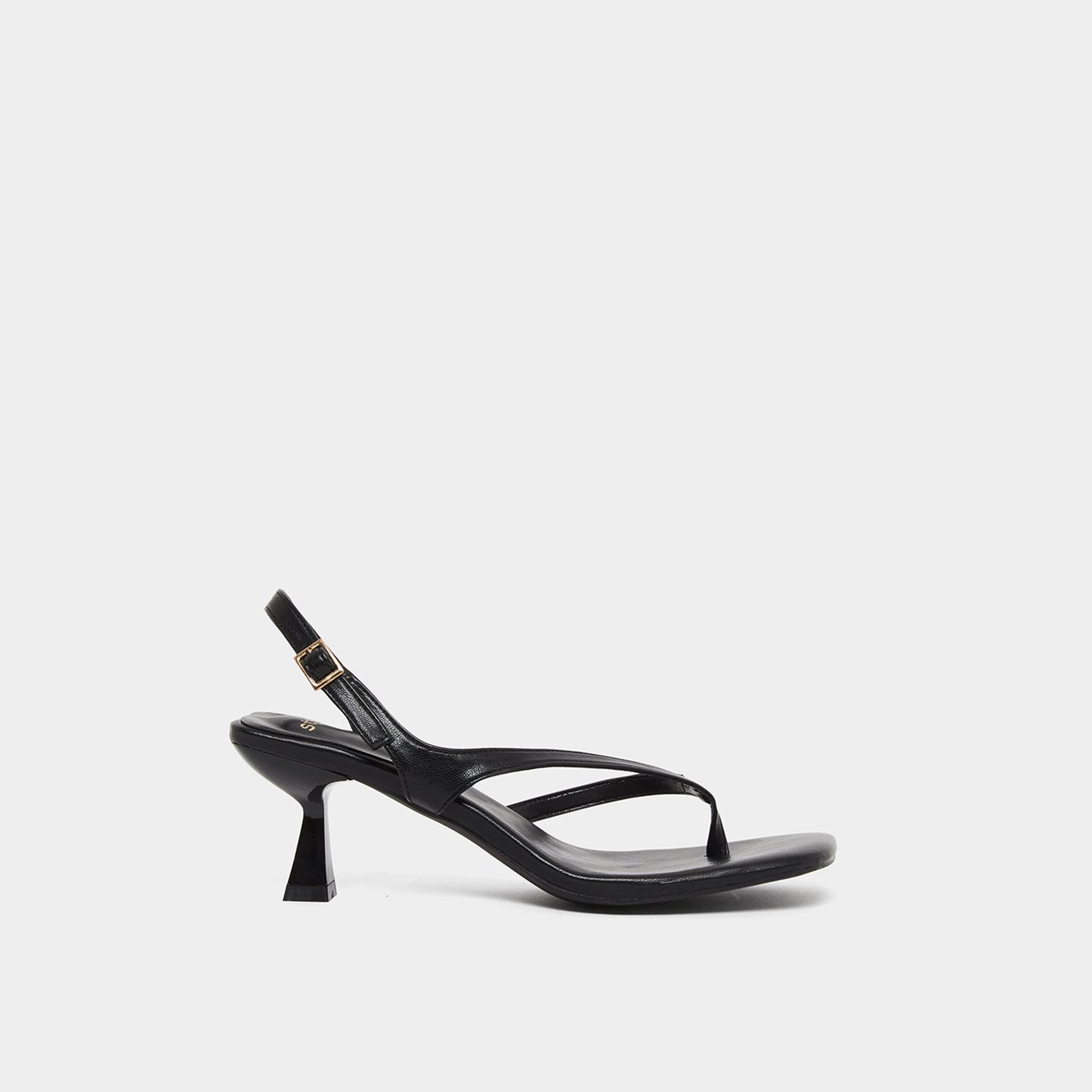 Styli Women Black Kitten Heel Thong Sandals-women-shoes-sandals-heeled-image-3