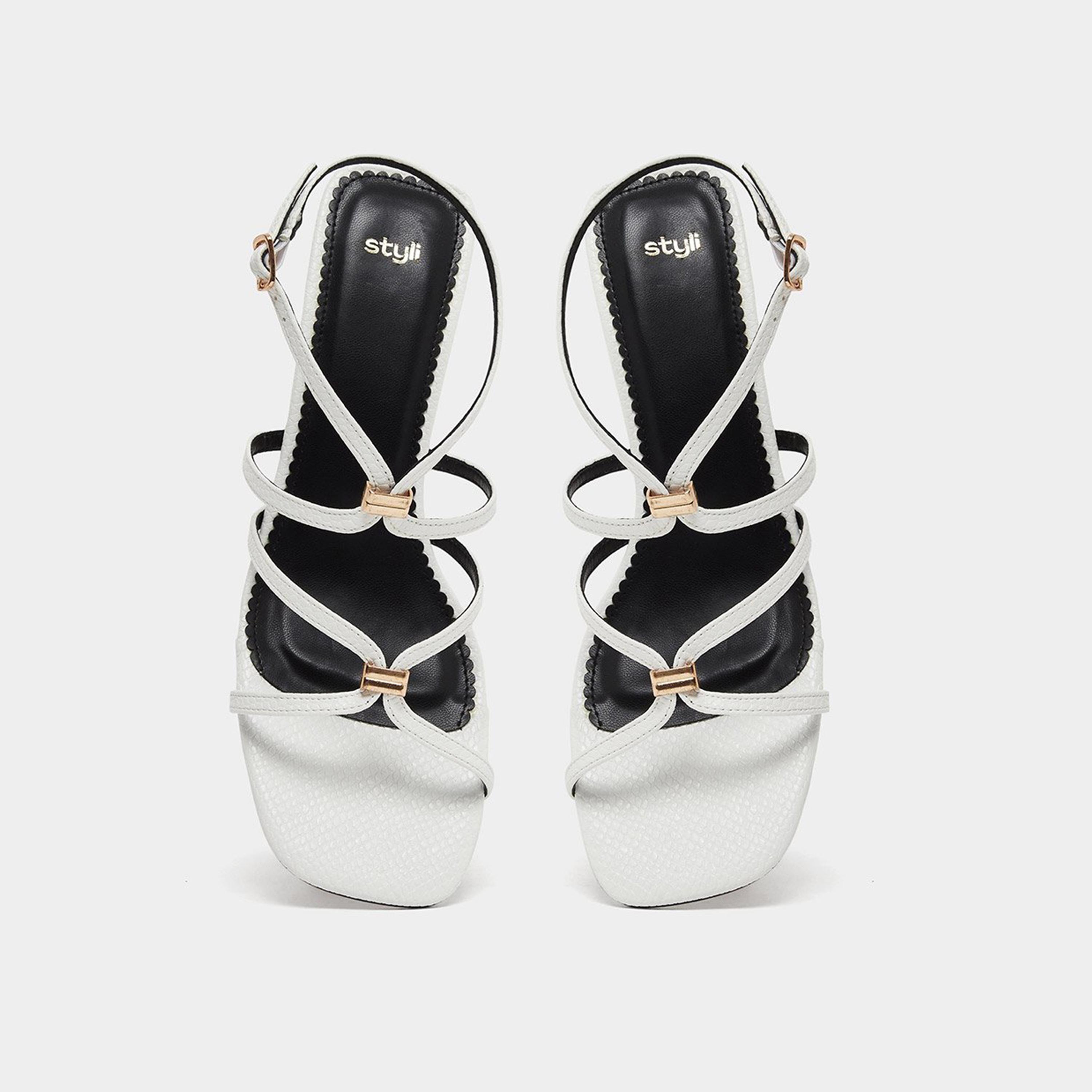ستايلي - صندل بأشرطة مزين بلمسات معدنية بيضاء-women-shoes-sandals-heeled-image-6