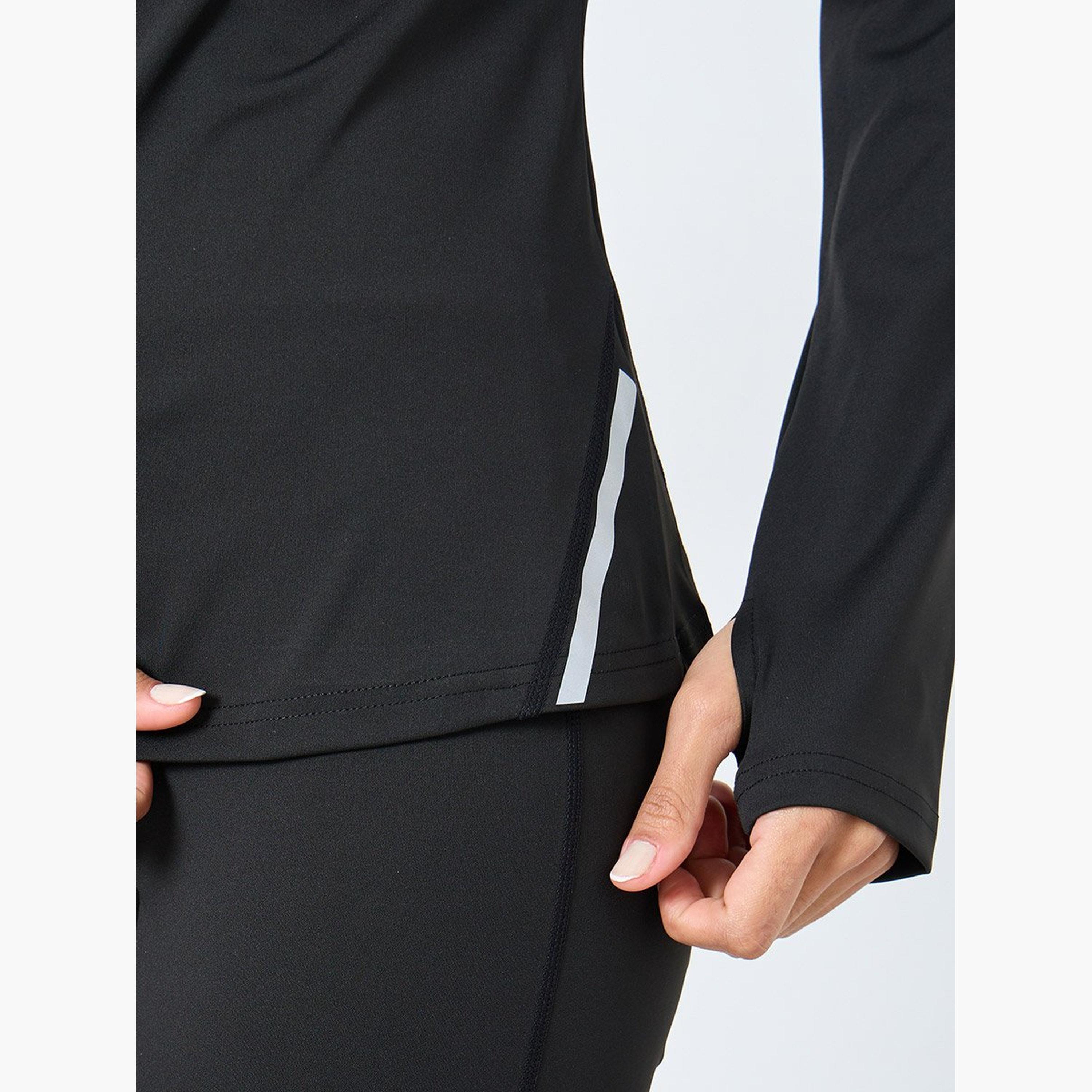 ستايلي - بلوزة بنصف سحاب مع لوحة خلفية مزخرفة وتفاصيل عاكسة-women-clothing-sportswearandactivewear-tshirtsandvests-image-3