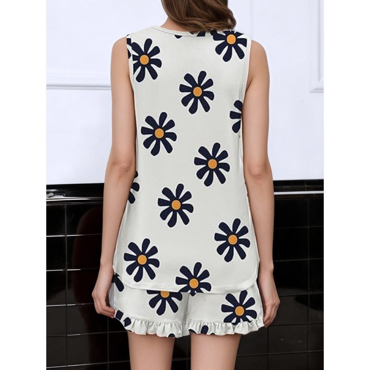 طقم من شورت بيجاما وبلوزة بدون أكمام-women-clothing-nightwear-pyjamas-shortsets-image-4