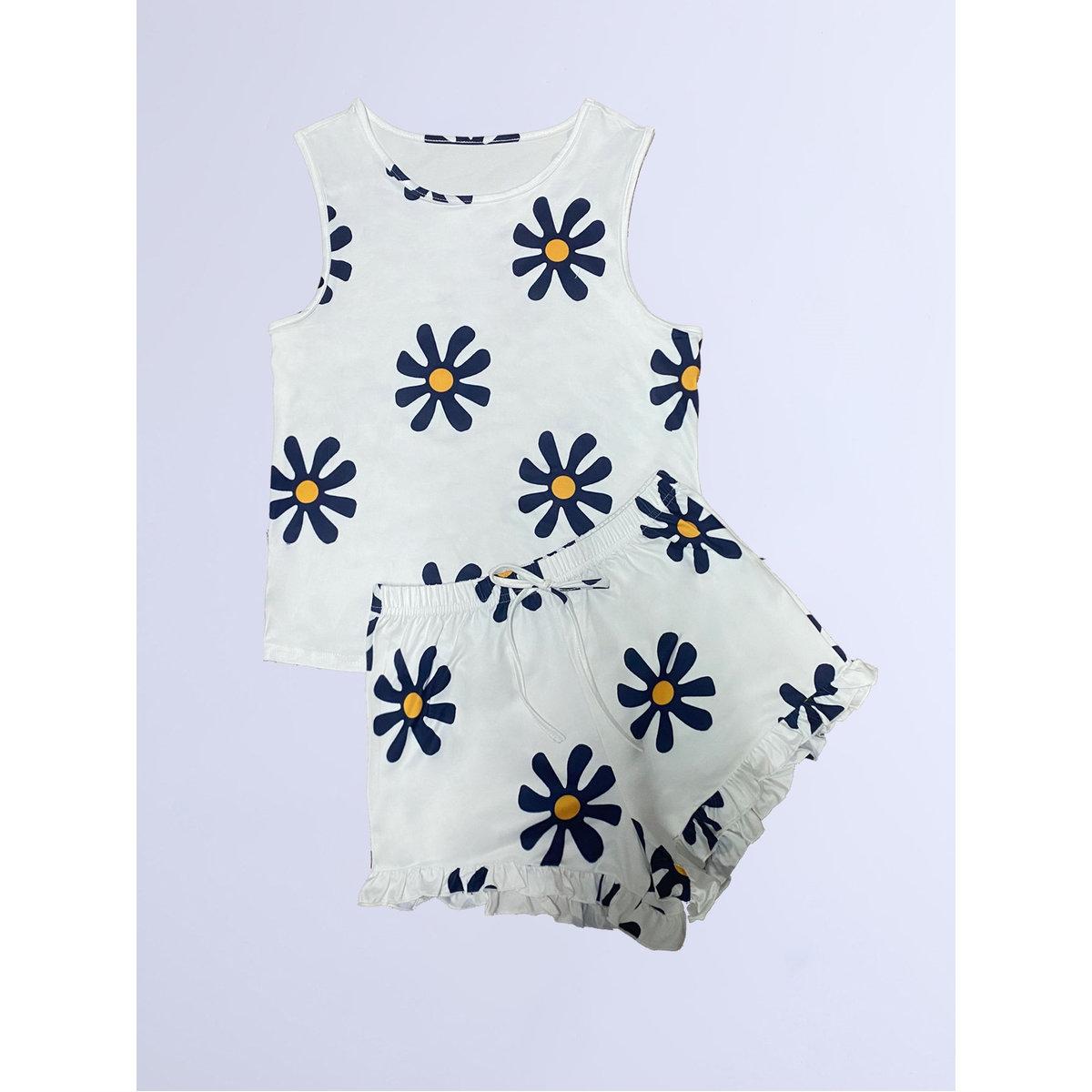 طقم من شورت بيجاما وبلوزة بدون أكمام-women-clothing-nightwear-pyjamas-shortsets-image-5