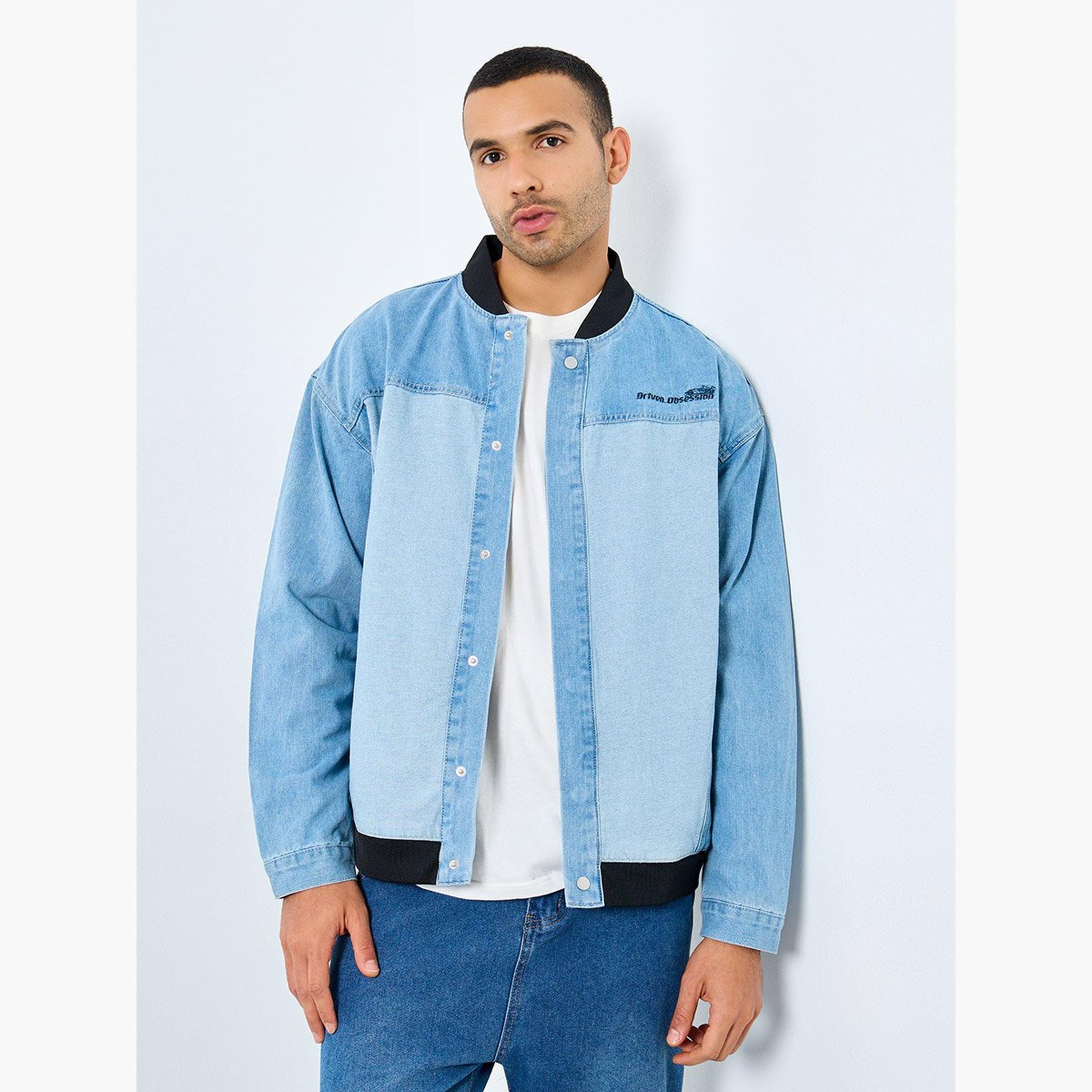 Styli Denim Embroidered Panel Detail Jacket-men-clothing-jacketsandblazers-jackets-image-1