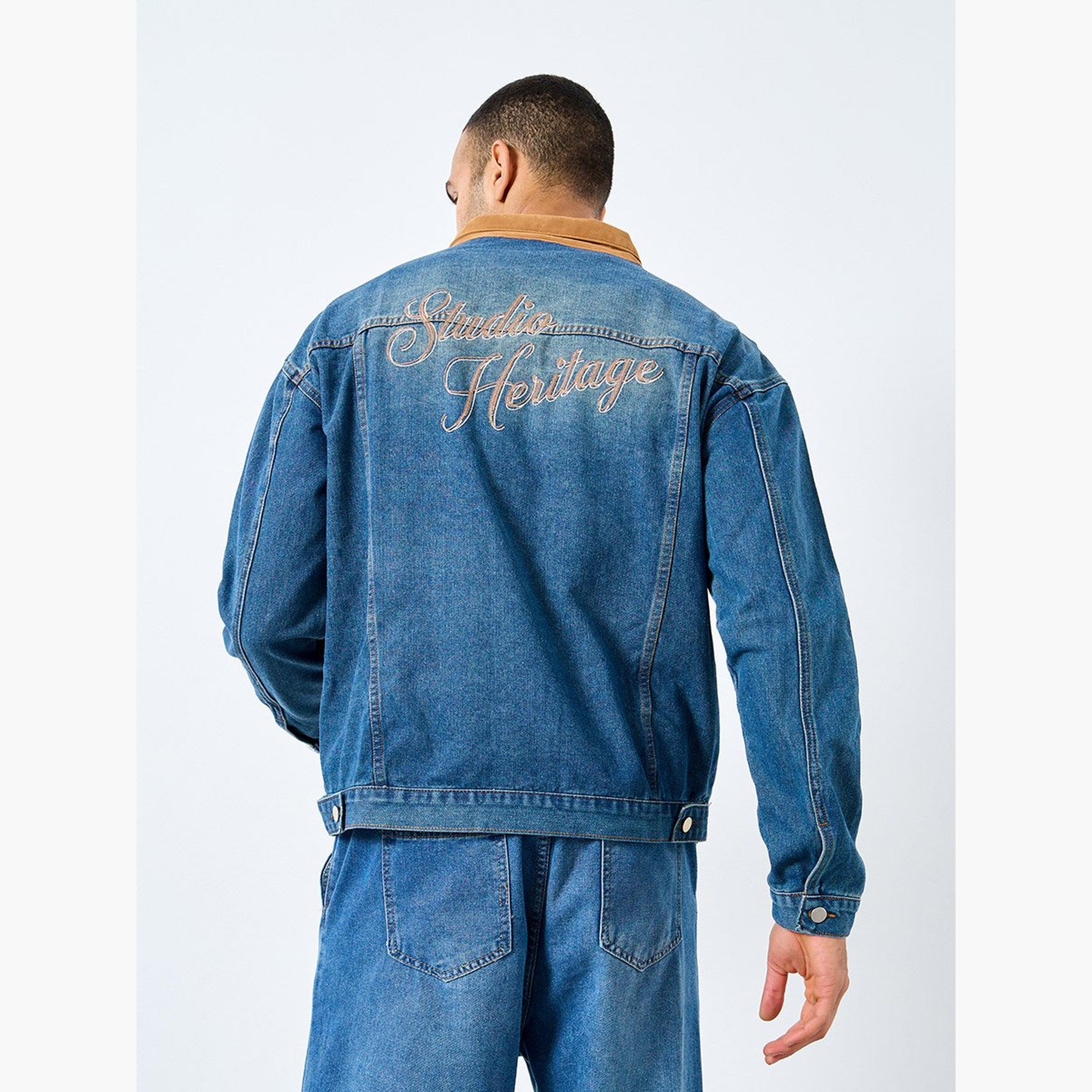 Styli Denim Embroidered Panel Detail Jacket-men-clothing-jacketsandblazers-jackets-image-2