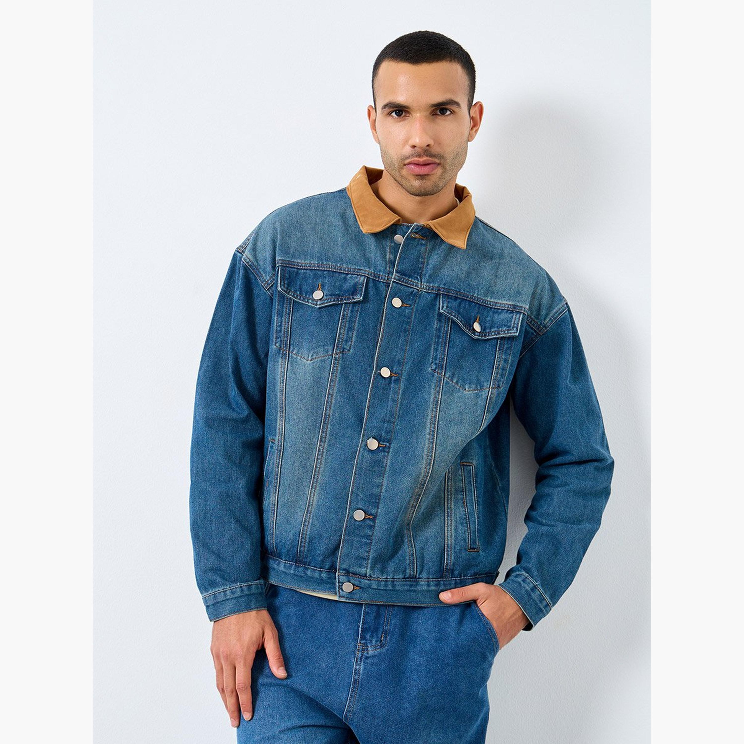 Styli Denim Embroidered Panel Detail Jacket-men-clothing-jacketsandblazers-jackets-image-3