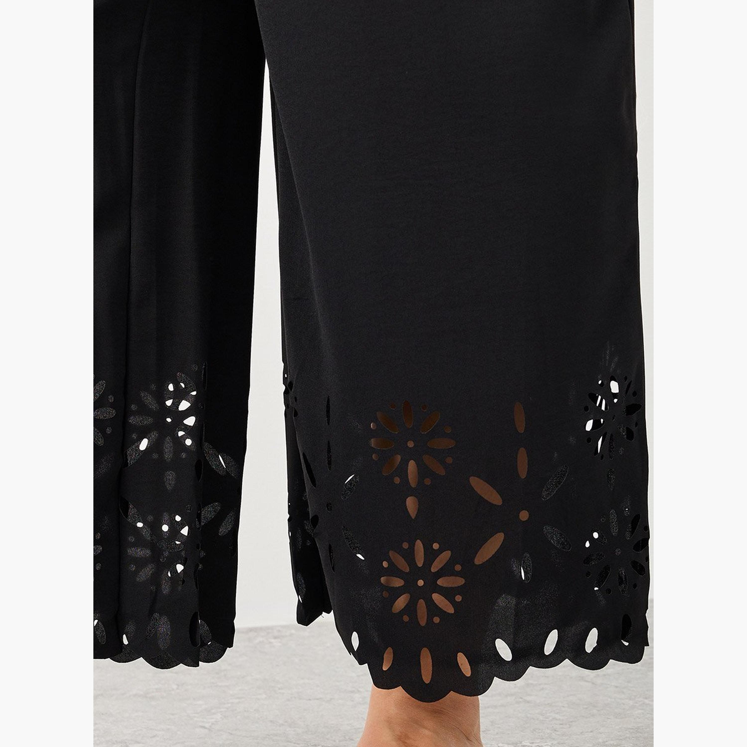 ستايلي - بنطال واسع الساق مع حافة مقطوعة-women-clothing-bottoms-trousers-image-3
