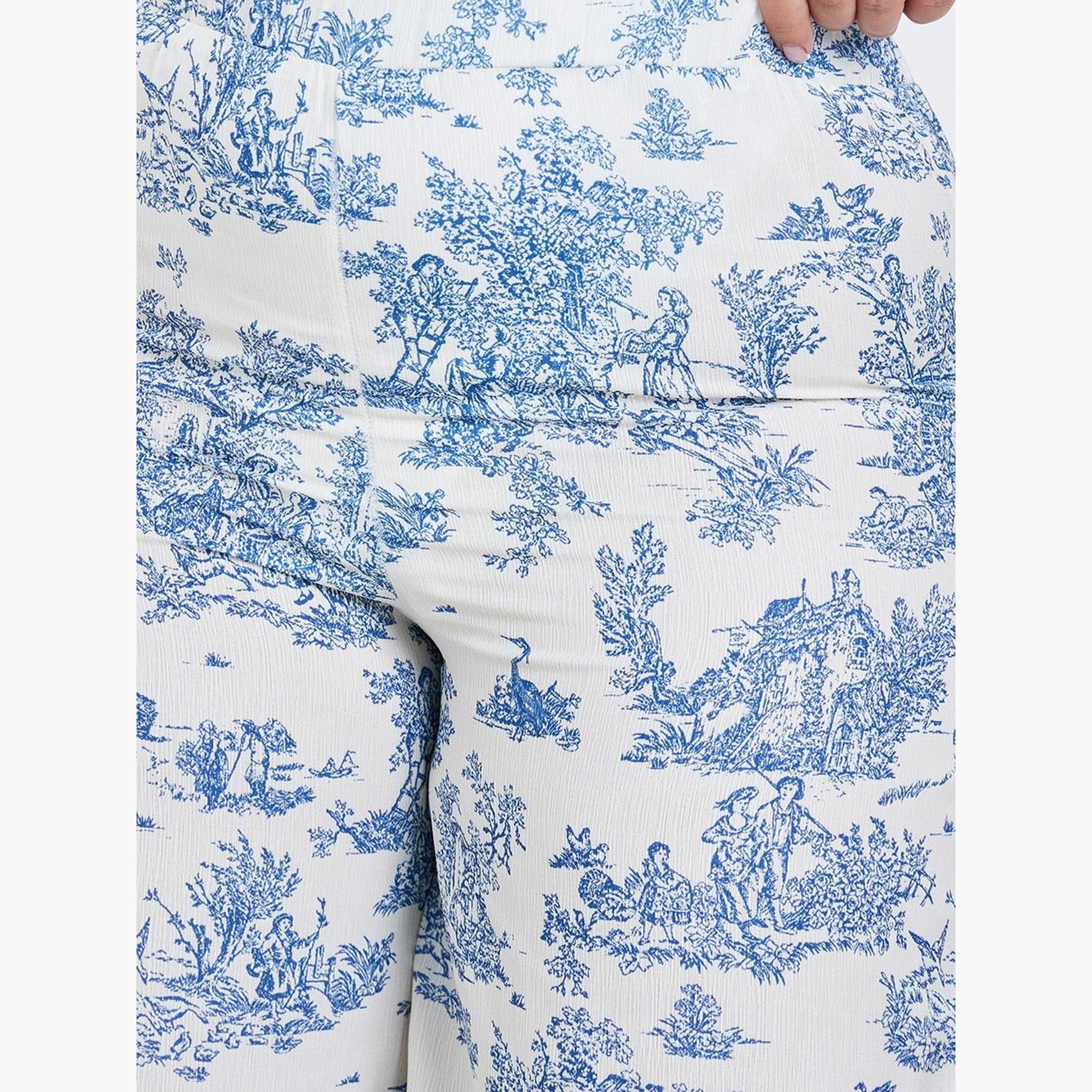 Styli Plus Wide Leg Trousers with Toile De Jouy Print-women-clothing-bottoms-trousers-image-3