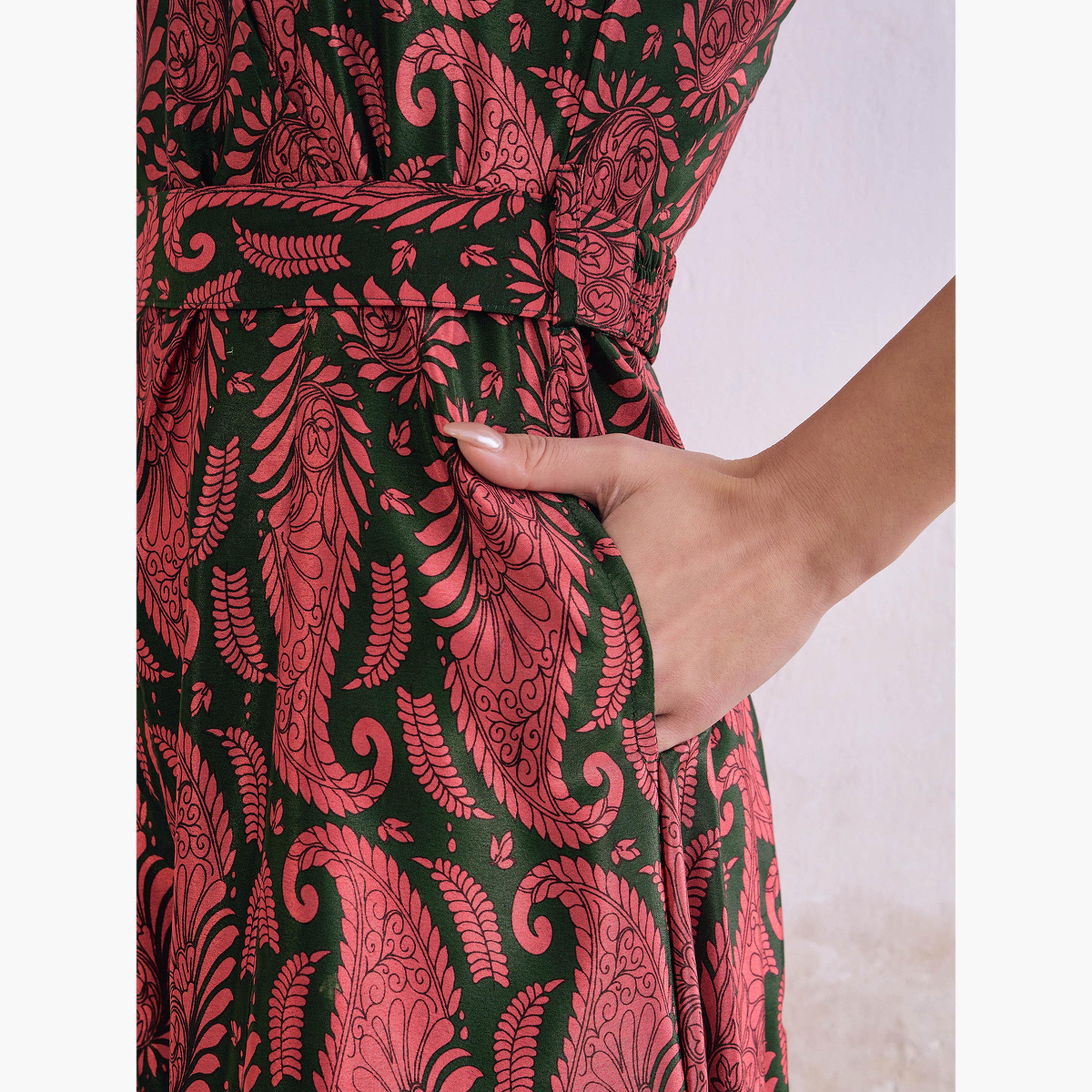 شاي باي ساسافراس - جمبسوت واسع الساق نقشة بيزلي للنساء-women-clothing-jumpsuits-image-5