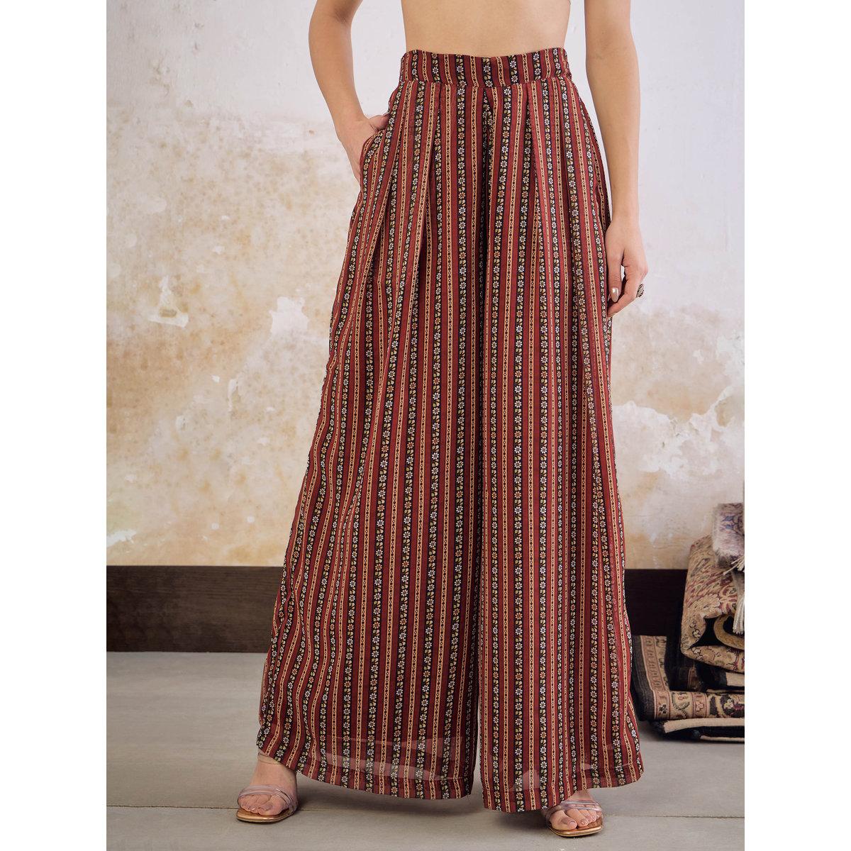 طقم من كورتا بطبعة زهور مع بنطال بالازو-women-clothing-ethnicwear-kurtasets-image-7