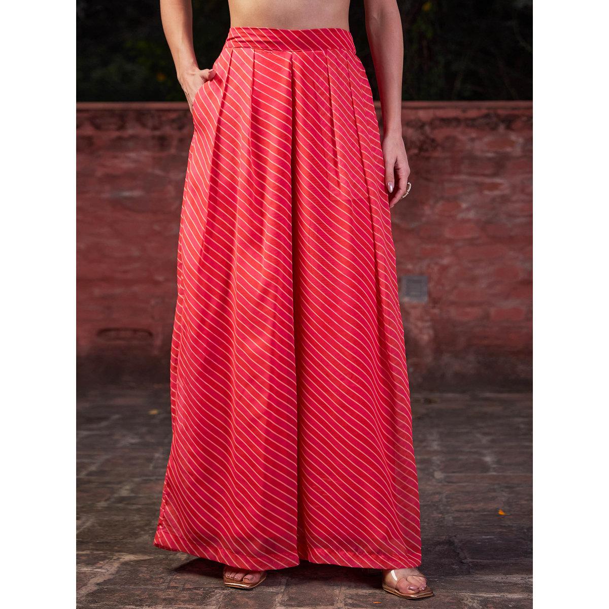 Shae by SASSAFRAS Pink Floral Front Yoke Anarkali Kurta with Palazzo Pants Set-women-clothing-ethnicwear-kurtasets-image-7