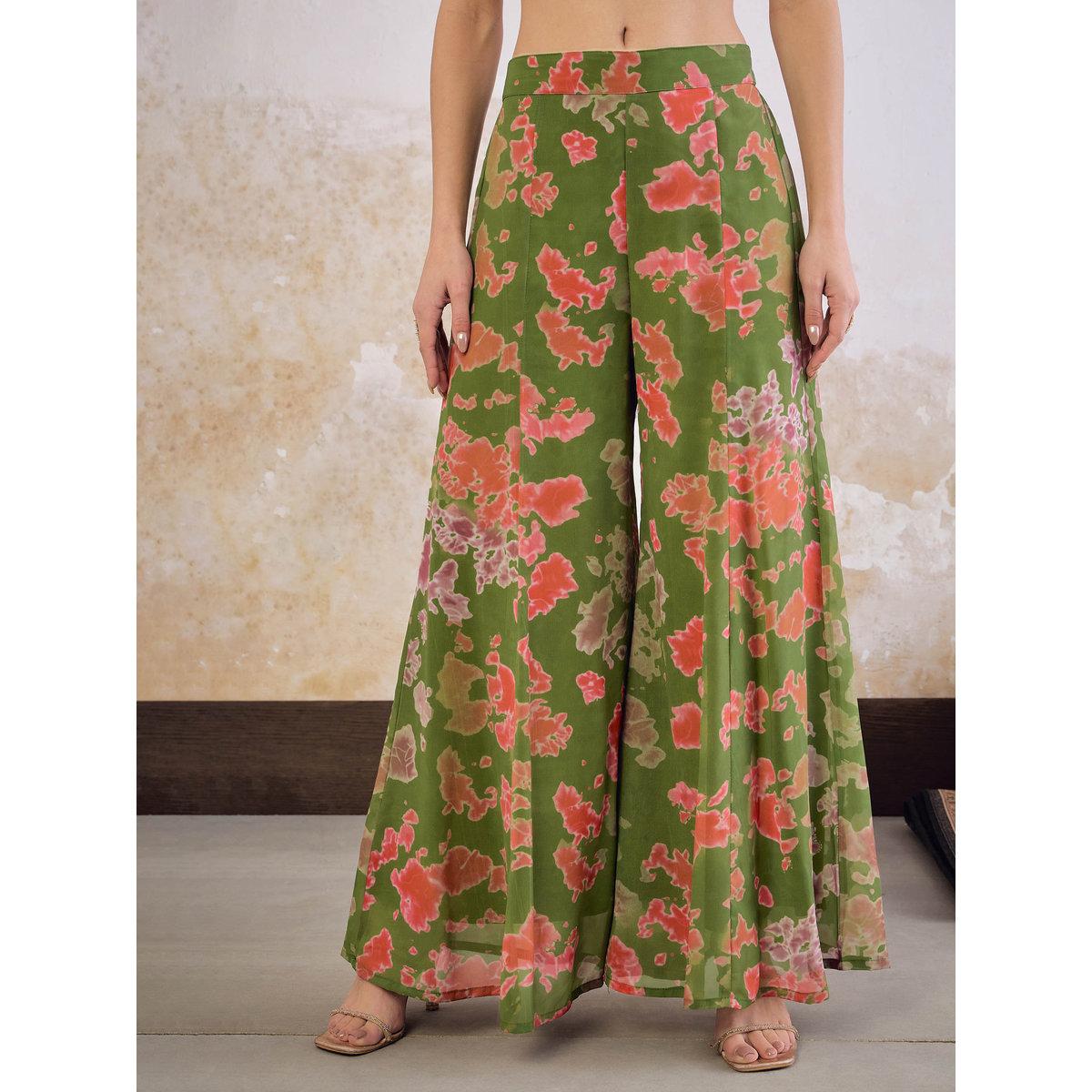 طقم من كورتا بطبعة تاي داي مع بنطال شرارة-women-clothing-ethnicwear-kurtasets-image-7