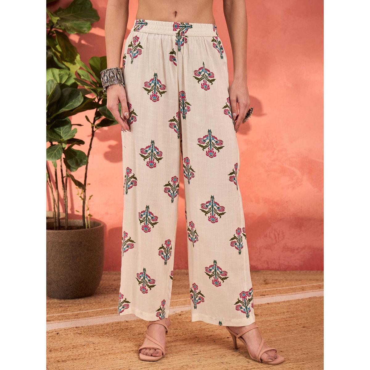 Shae by SASSAFRAS White Floral Rayon Anarkali Kurta with Straight Pants and Dupatta Set-women-clothing-ethnicwear-sareesets-image-5
