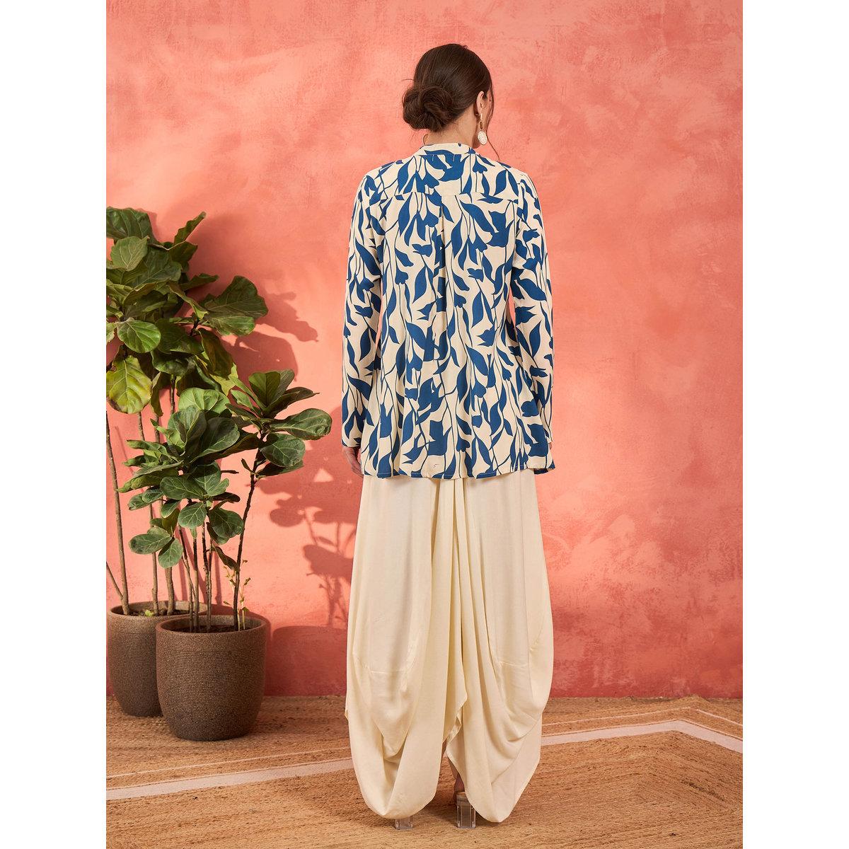 طقم من بلوزة بتفاصيل مُطرزة مع تنورة دوتي-women-clothing-ethnicwear-kurtasets-image-6