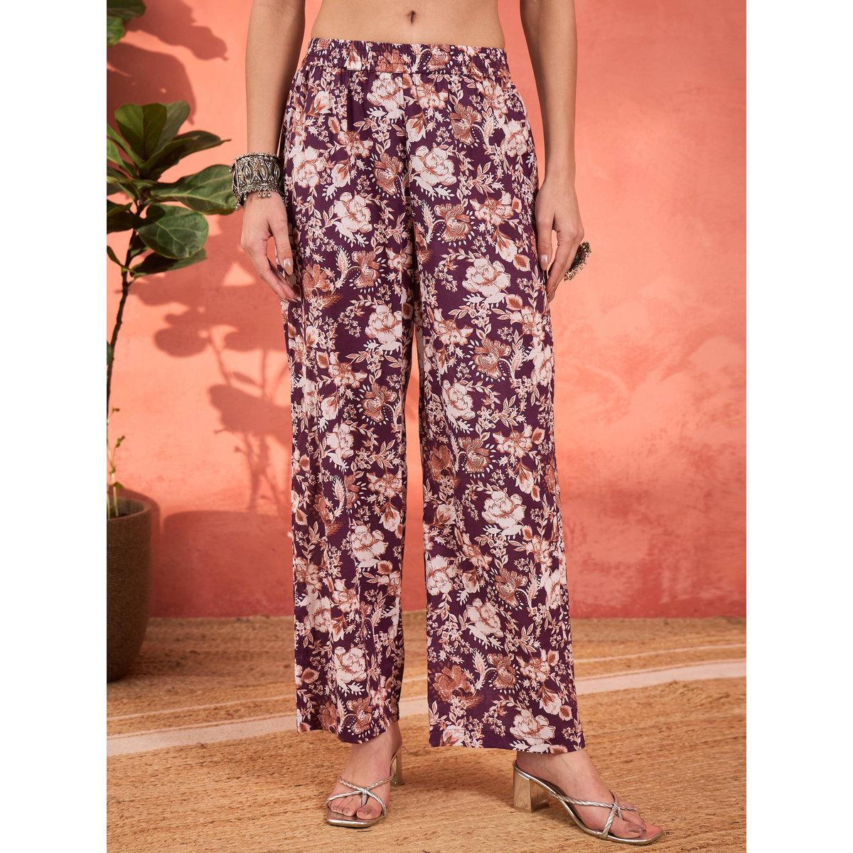 طقم من كورتا بطبعة زهور مع بنطال ودوباتا-women-clothing-ethnicwear-sareesets-image-5