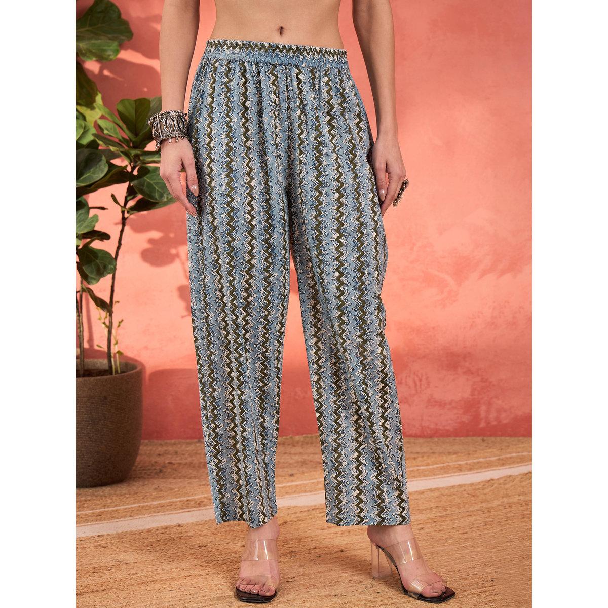 طقم من كورتا بطبعة زهور مع بنطال ودوباتا-women-clothing-ethnicwear-sareesets-image-6