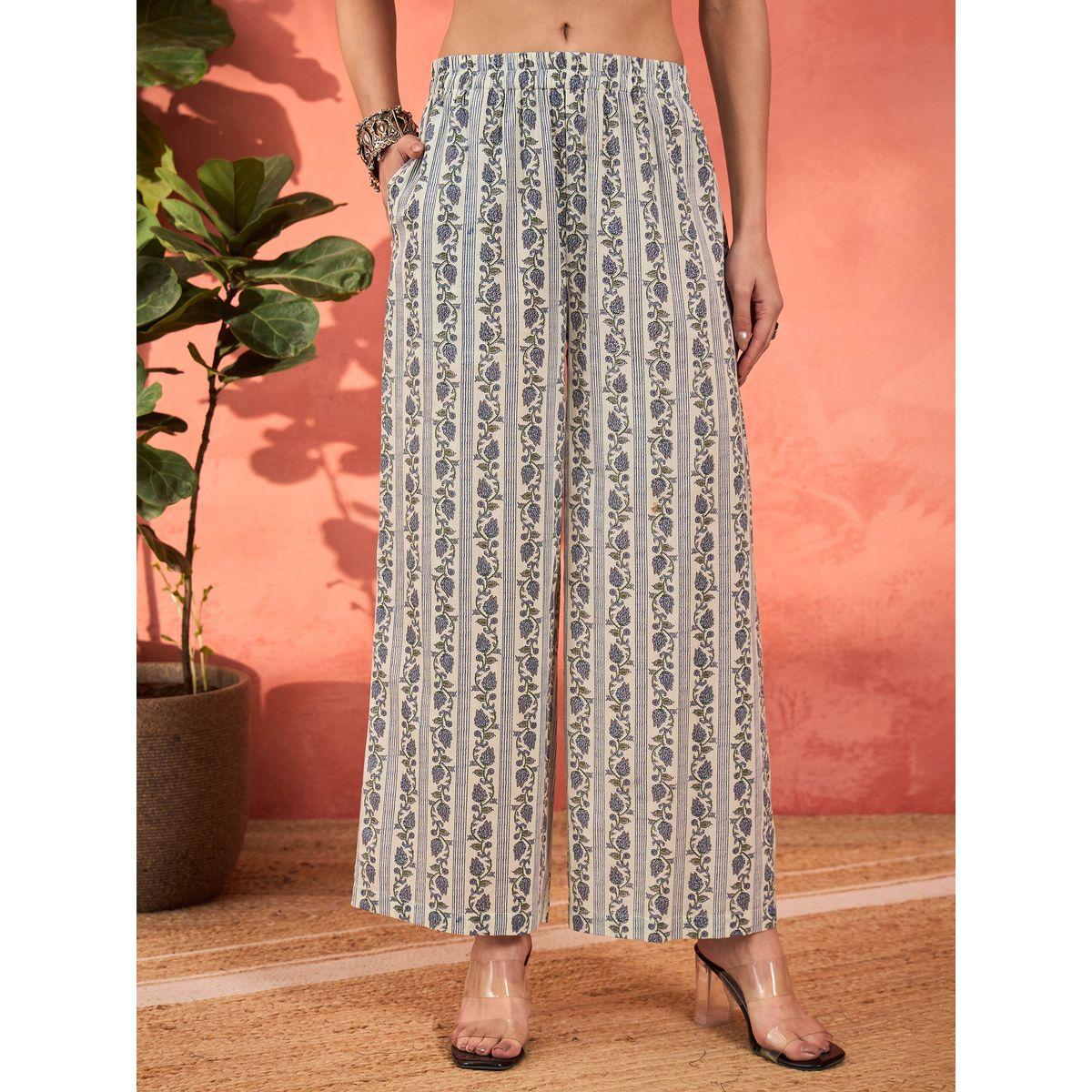 Shae by SASSAFRAS White and Blue Floral Straight Kurta with Pencil Pants and Dupatta Set-women-clothing-ethnicwear-sareesets-image-5