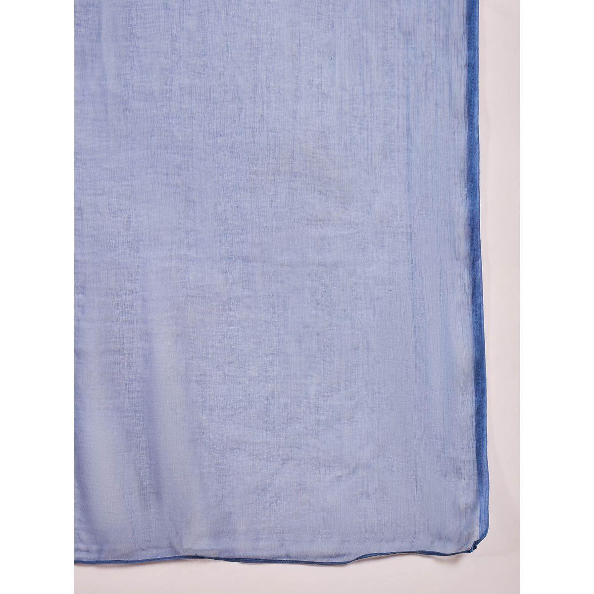 Shae by SASSAFRAS White and Blue Floral Straight Kurta with Pencil Pants and Dupatta Set-women-clothing-ethnicwear-sareesets-image-7