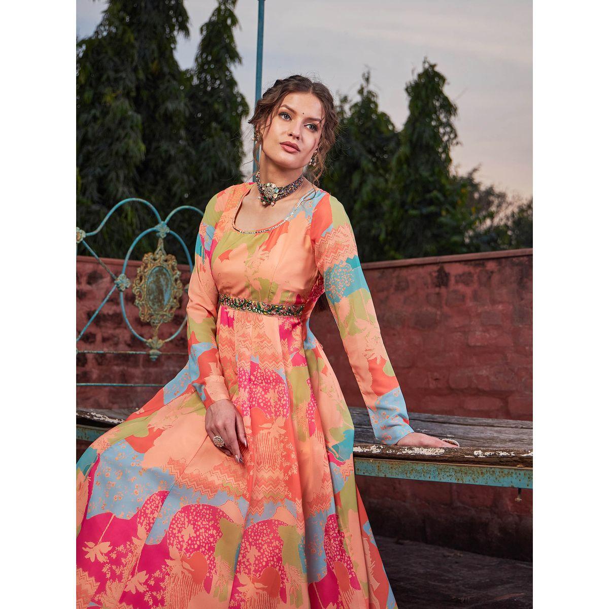 كورتا بطبعة تاي داي وتفاصيل كروس-women-clothing-ethnicwear-kurtas-image-6