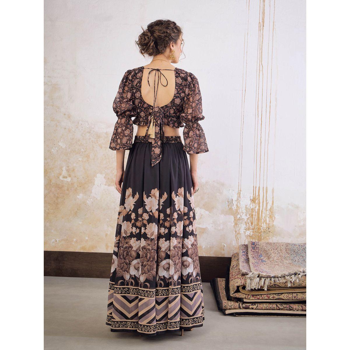 طقم من بلوزة بطبعة زهور مع تنورة أناركلي-women-clothing-ethnicwear-salwarsuits-image-5