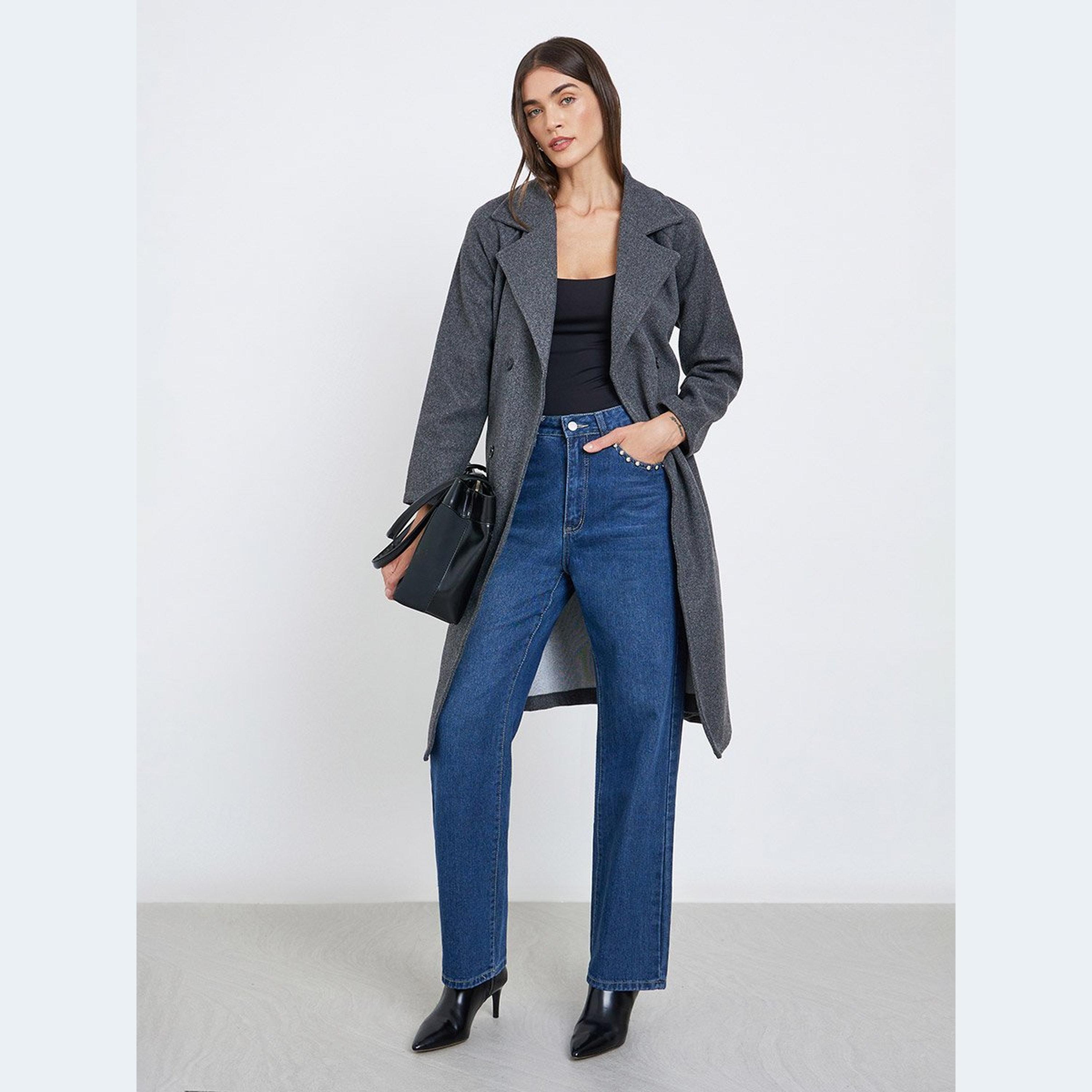 ستايلي - معطف فحمي عادي بطول الركبة-women-clothing-coatsandjackets-coats-image-4