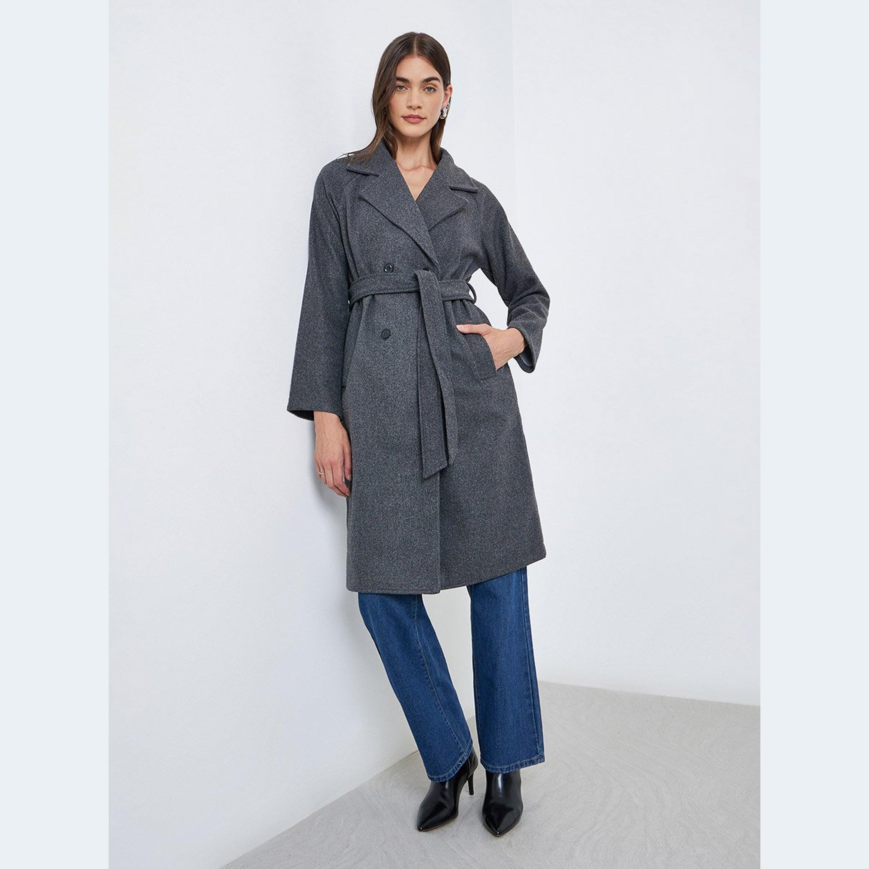 ستايلي - معطف فحمي عادي بطول الركبة-women-clothing-coatsandjackets-coats-image-3