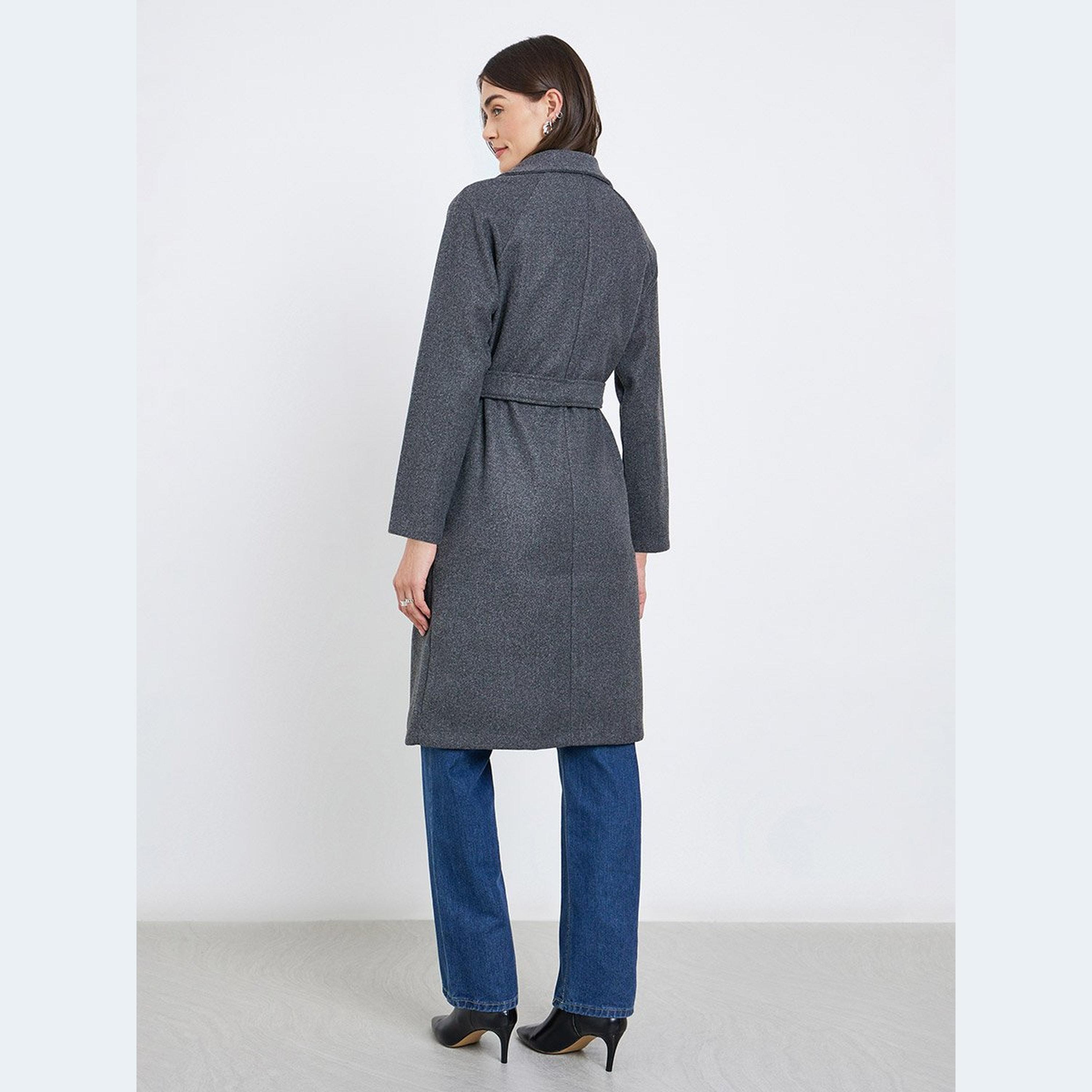 ستايلي - معطف فحمي عادي بطول الركبة-women-clothing-coatsandjackets-coats-image-1