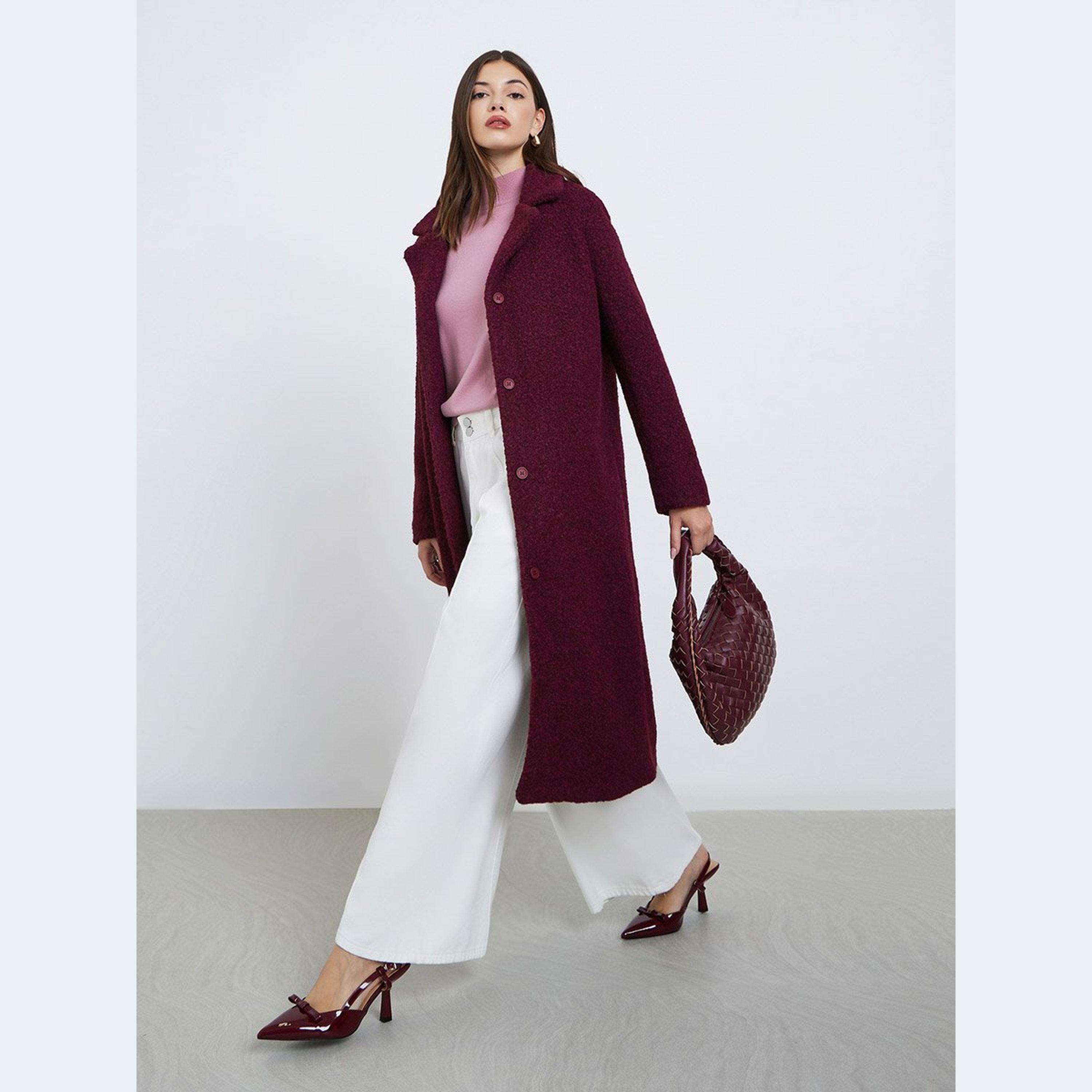 Styli Burgundy Button-Down Midi Wool Coat-women-clothing-coatsandjackets-coats-image-1