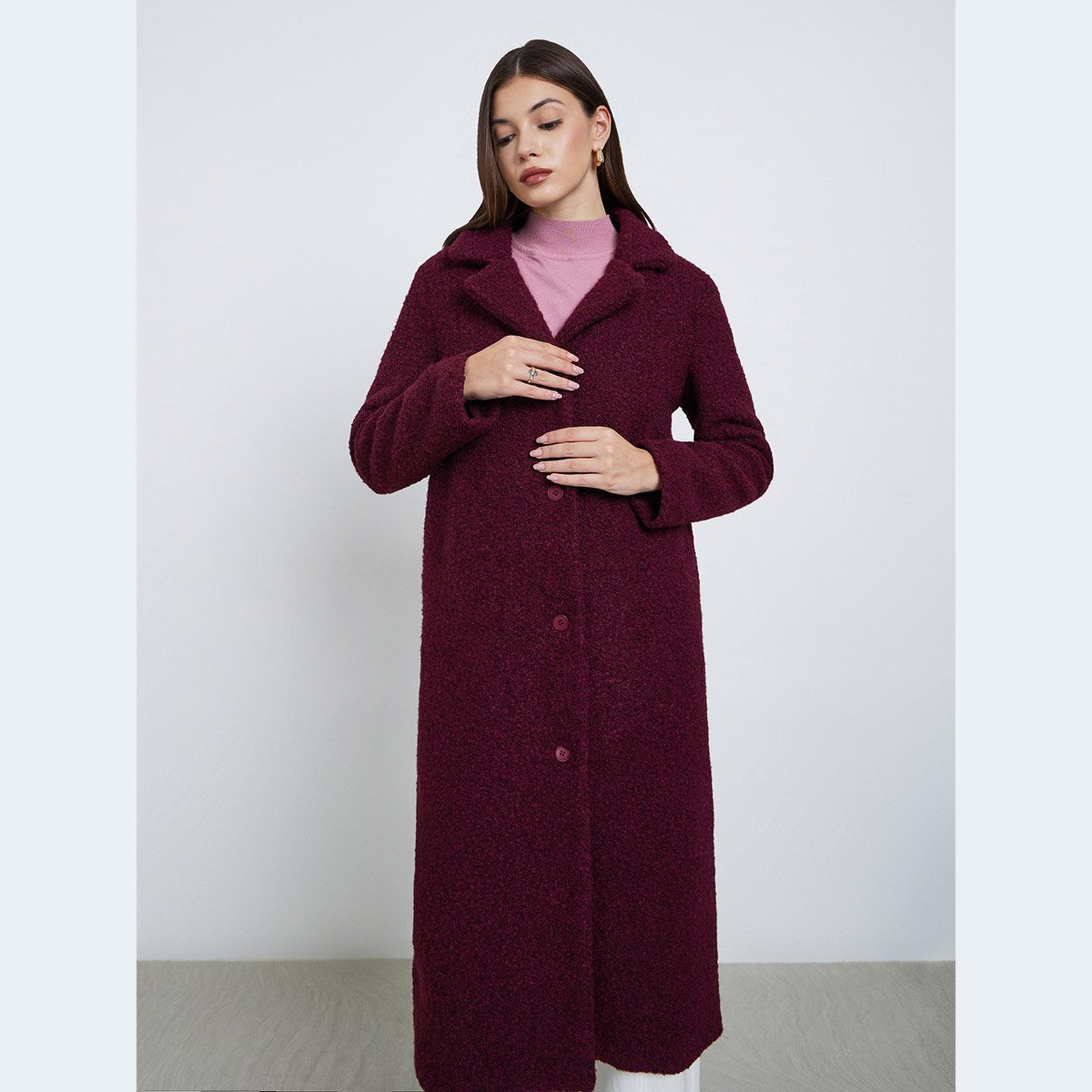 Styli Burgundy Button-Down Midi Wool Coat-women-clothing-coatsandjackets-coats-image-2