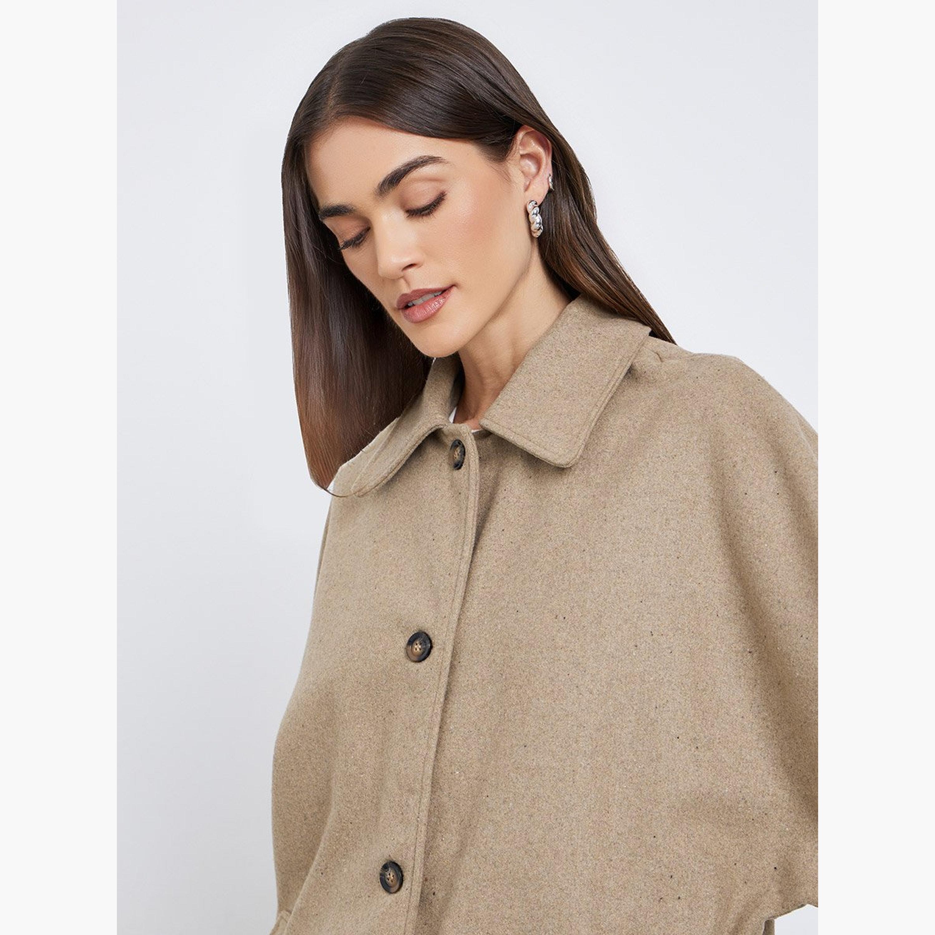 Styli Brown Longline Oversized Button Coat-women-winterwear-coatsandjackets-jackets-image-4