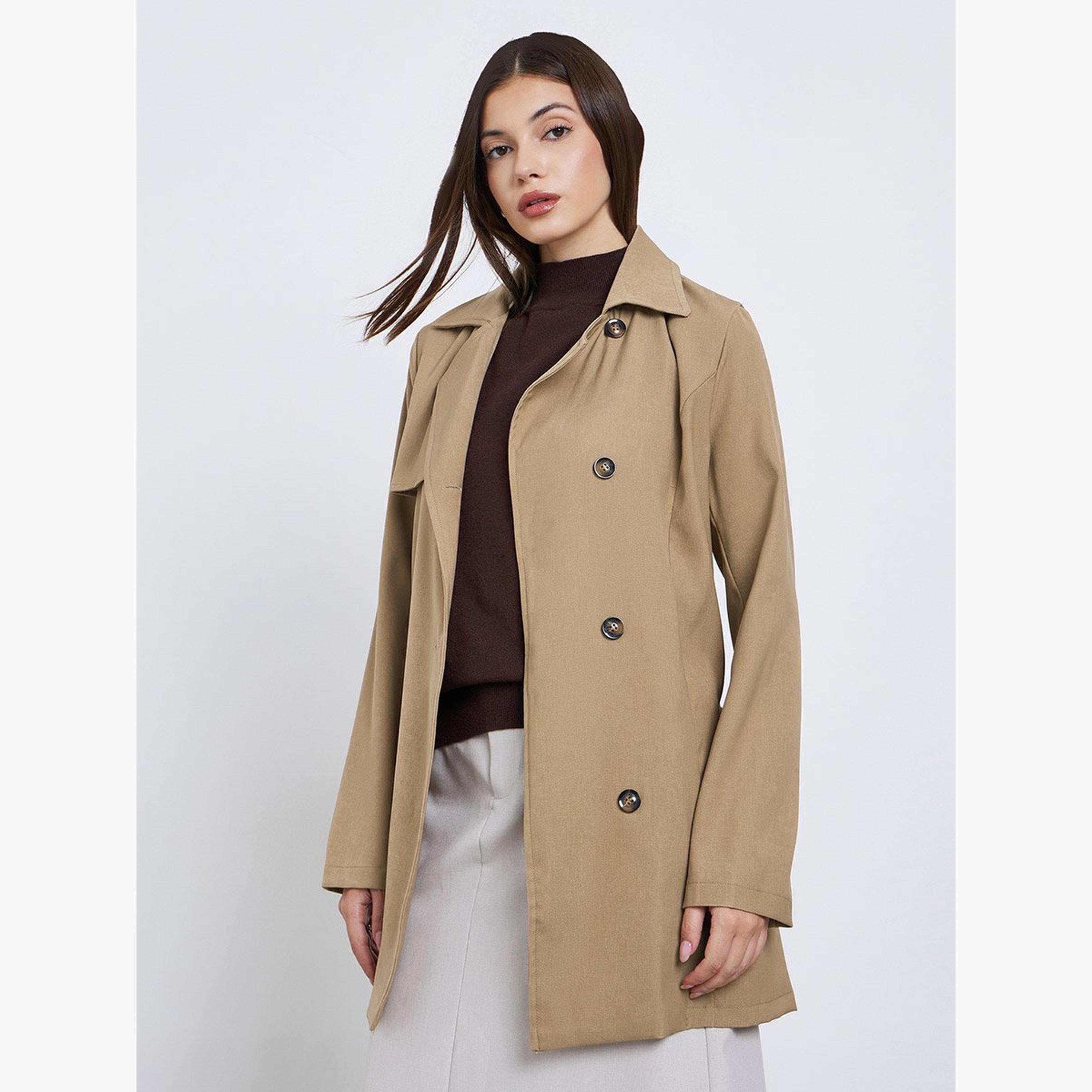 Styli Beige Longline Trench Coat-women-winterwear-coatsandjackets-jackets-image-1