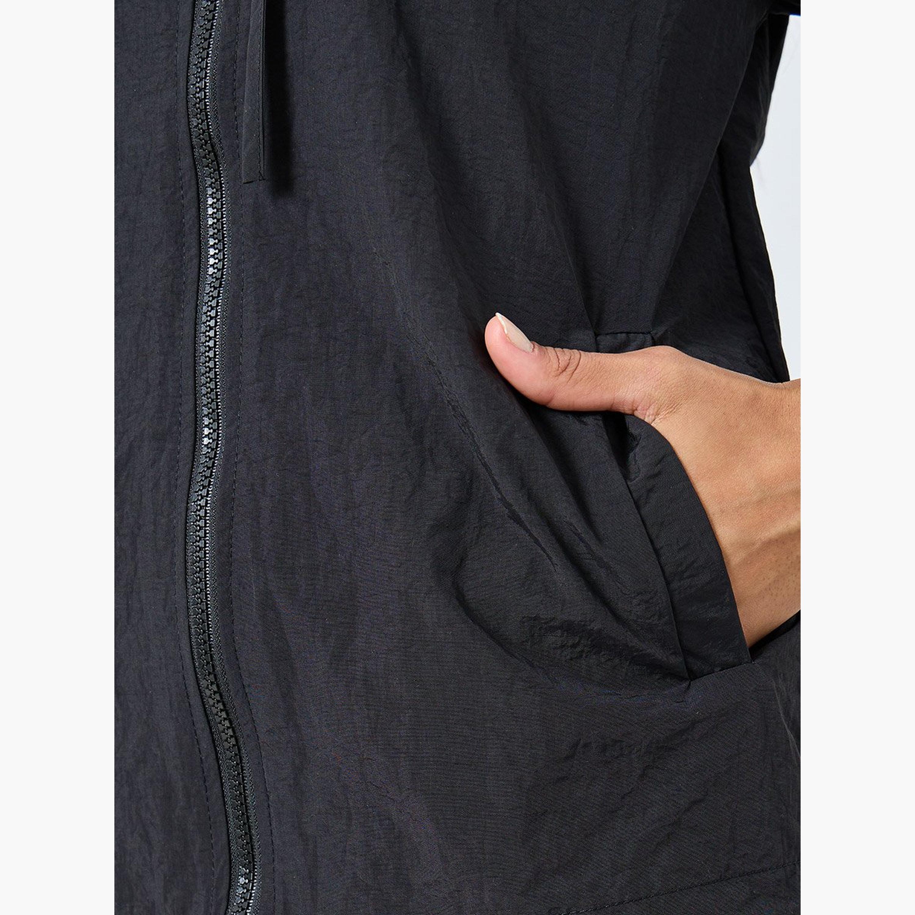 Styli Women Black Zipped Windbreaker Jacket-women-winterwear-coatsandjackets-jackets-image-4