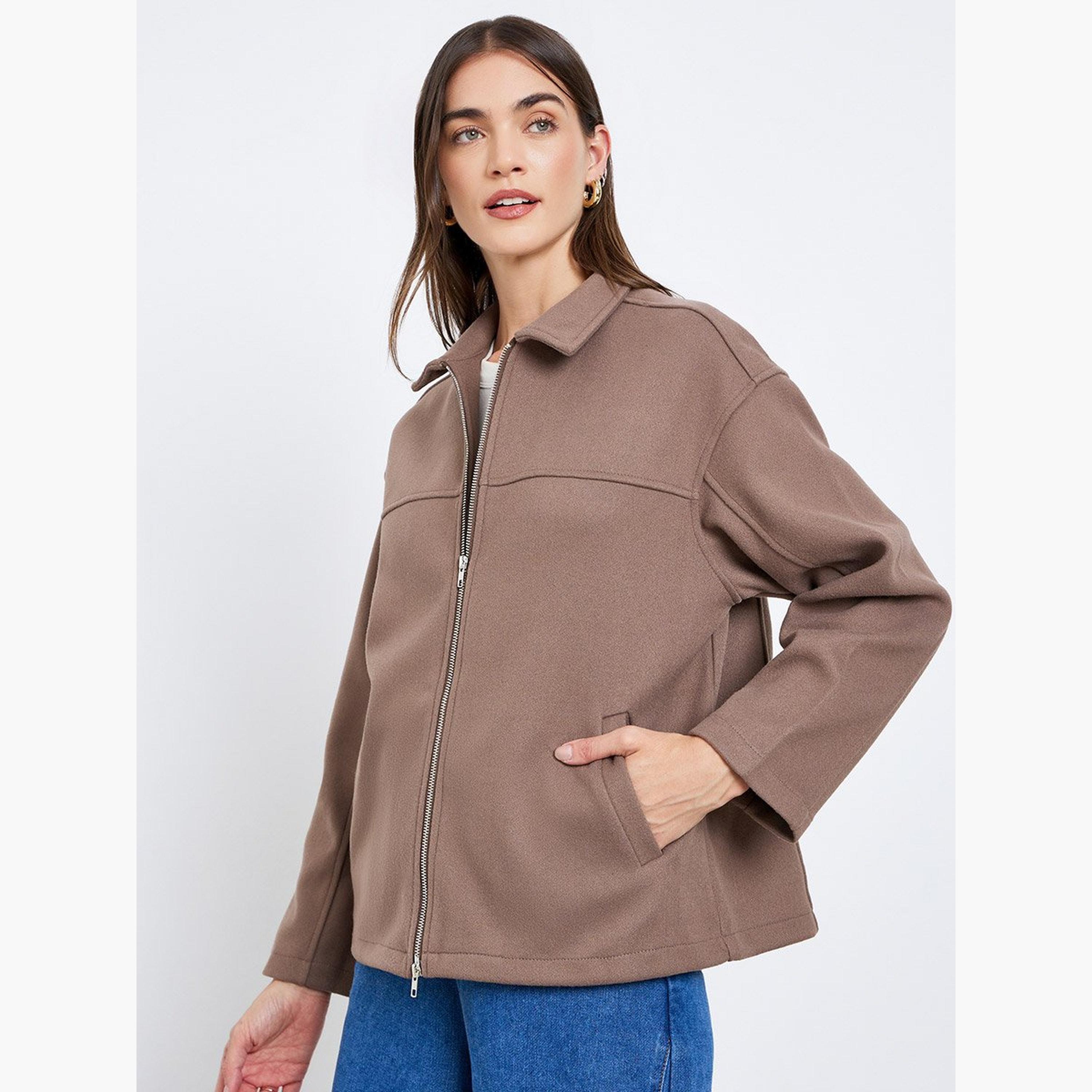 ستايلي - جاكيت بومبر بني مقاس كبير للنساء-women-winterwear-coatsandjackets-jackets-image-3