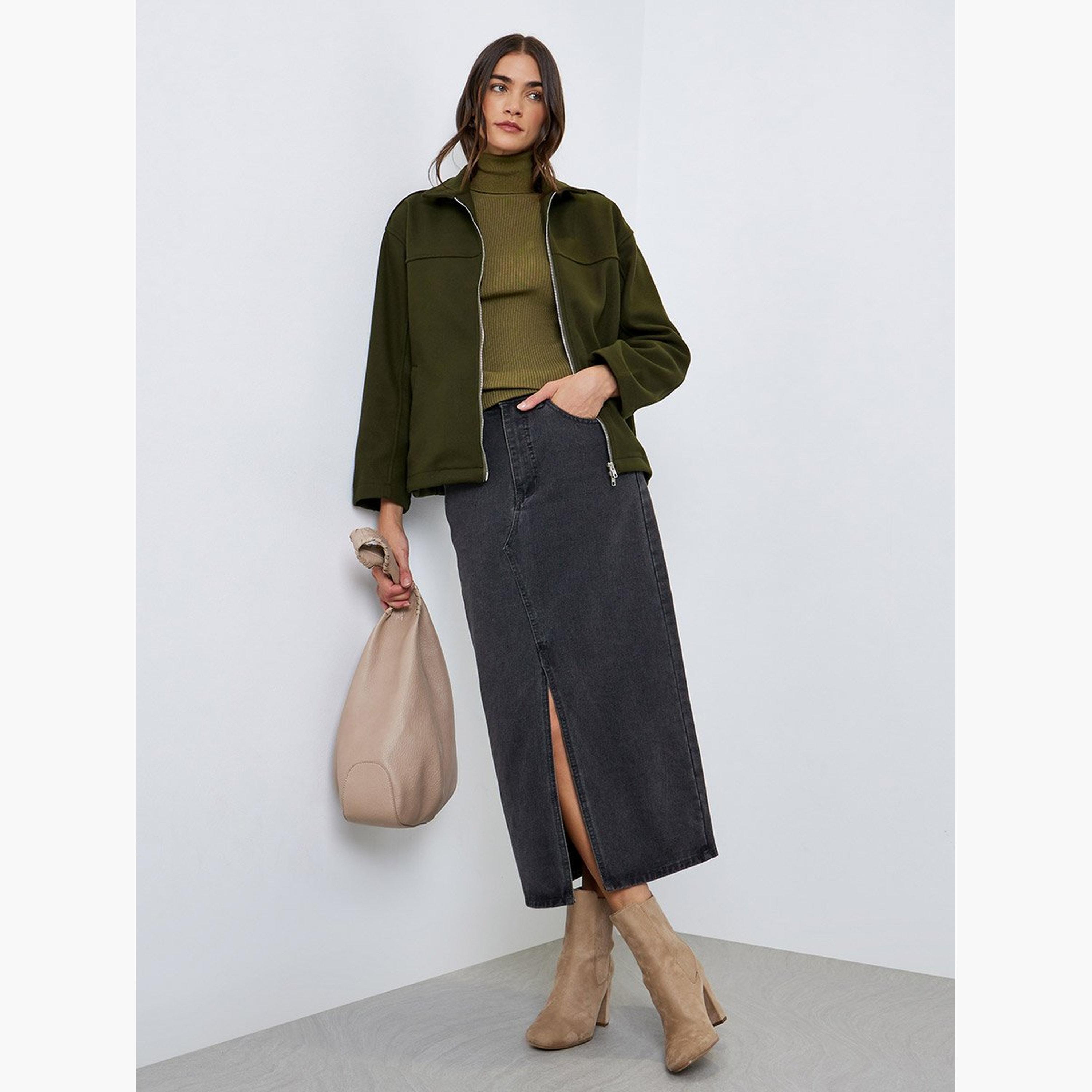 Styli Oversized Wool Look Bomber Jacket-women-winterwear-coatsandjackets-jackets-image-2
