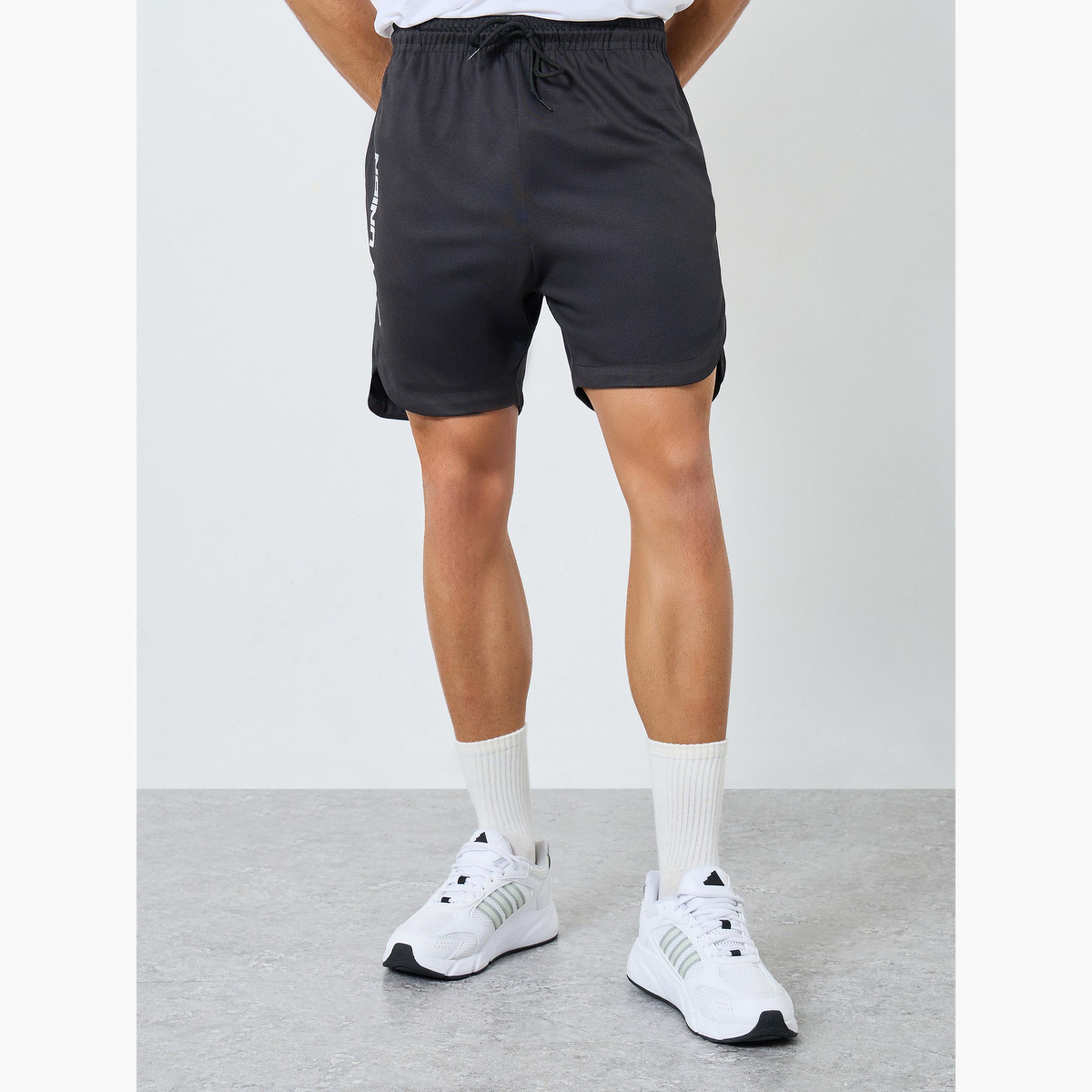 Styli Text Print Workout Shorts with Pocket-men-clothing-sportswearandactivewear-bottoms-shorts-image-3