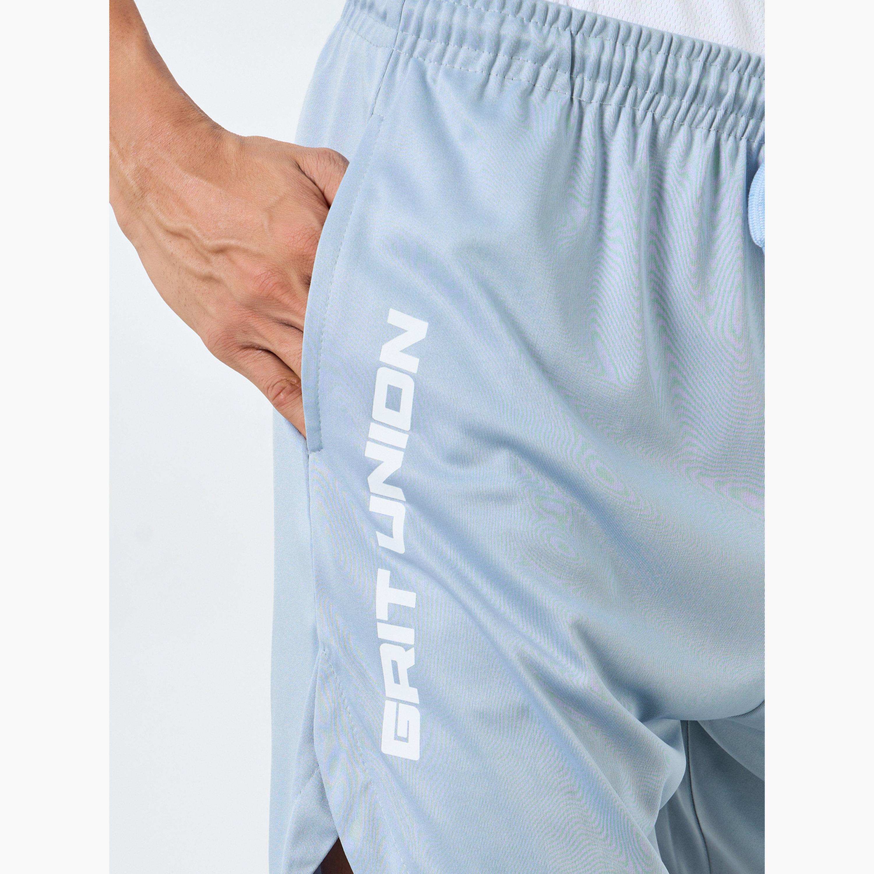 Styli Text Print Workout Shorts with Pocket-men-clothing-sportswearandactivewear-bottoms-shorts-image-3
