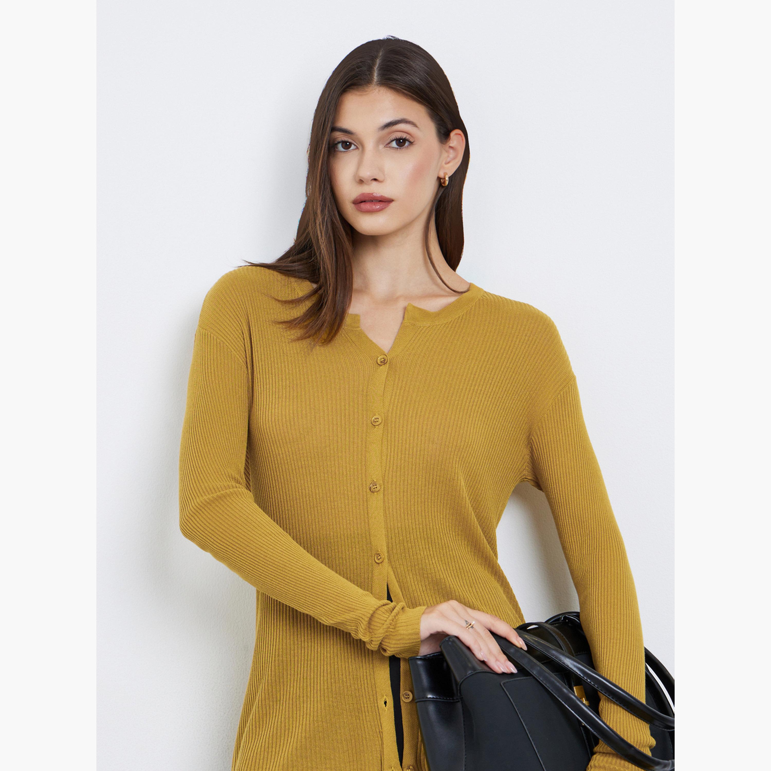 ستايلي - قميص مضلع بأكمام طويلة وأزرار-women-clothing-cardigansandjumpers-cardigans-image-5