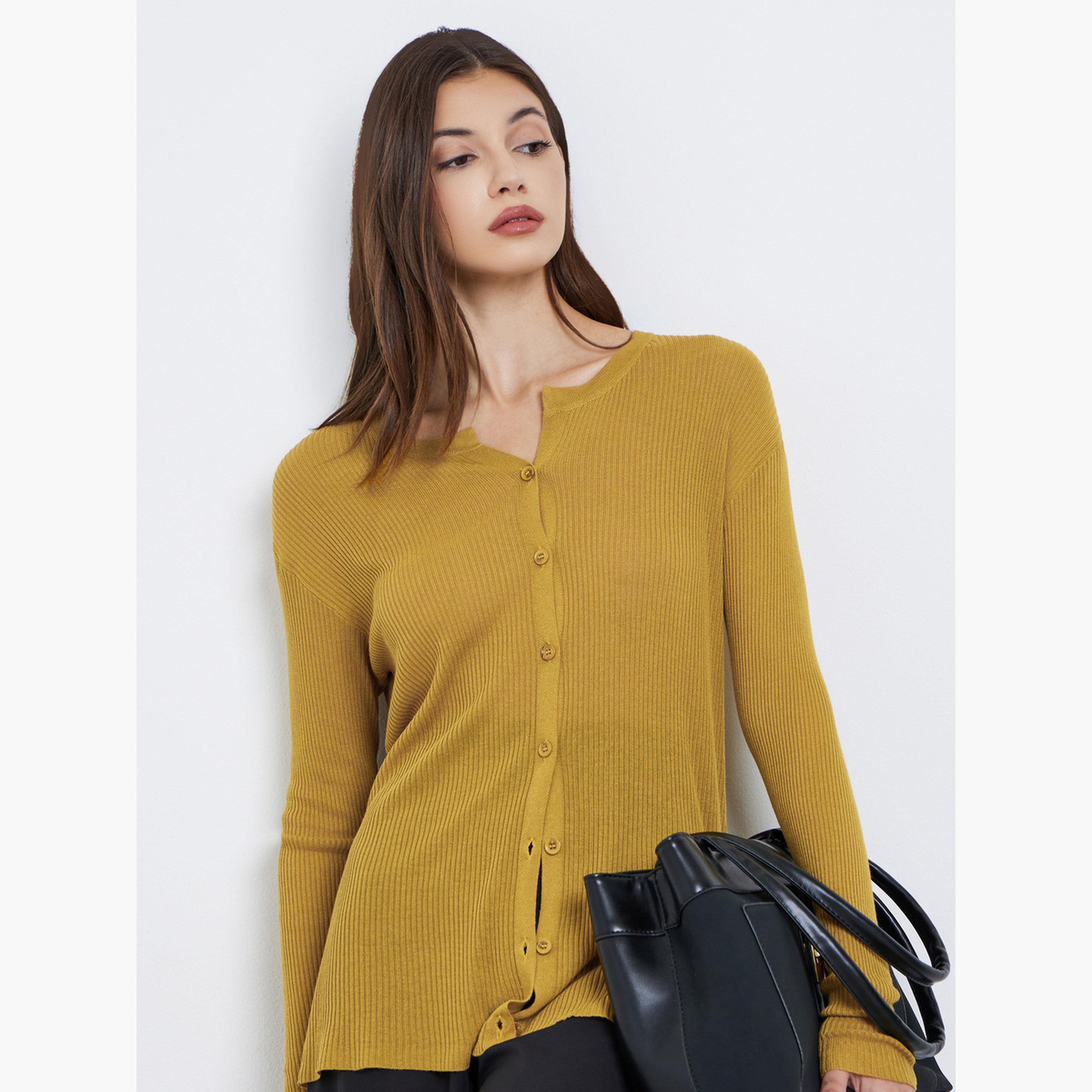 ستايلي - قميص مضلع بأكمام طويلة وأزرار-women-clothing-cardigansandjumpers-cardigans-image-3