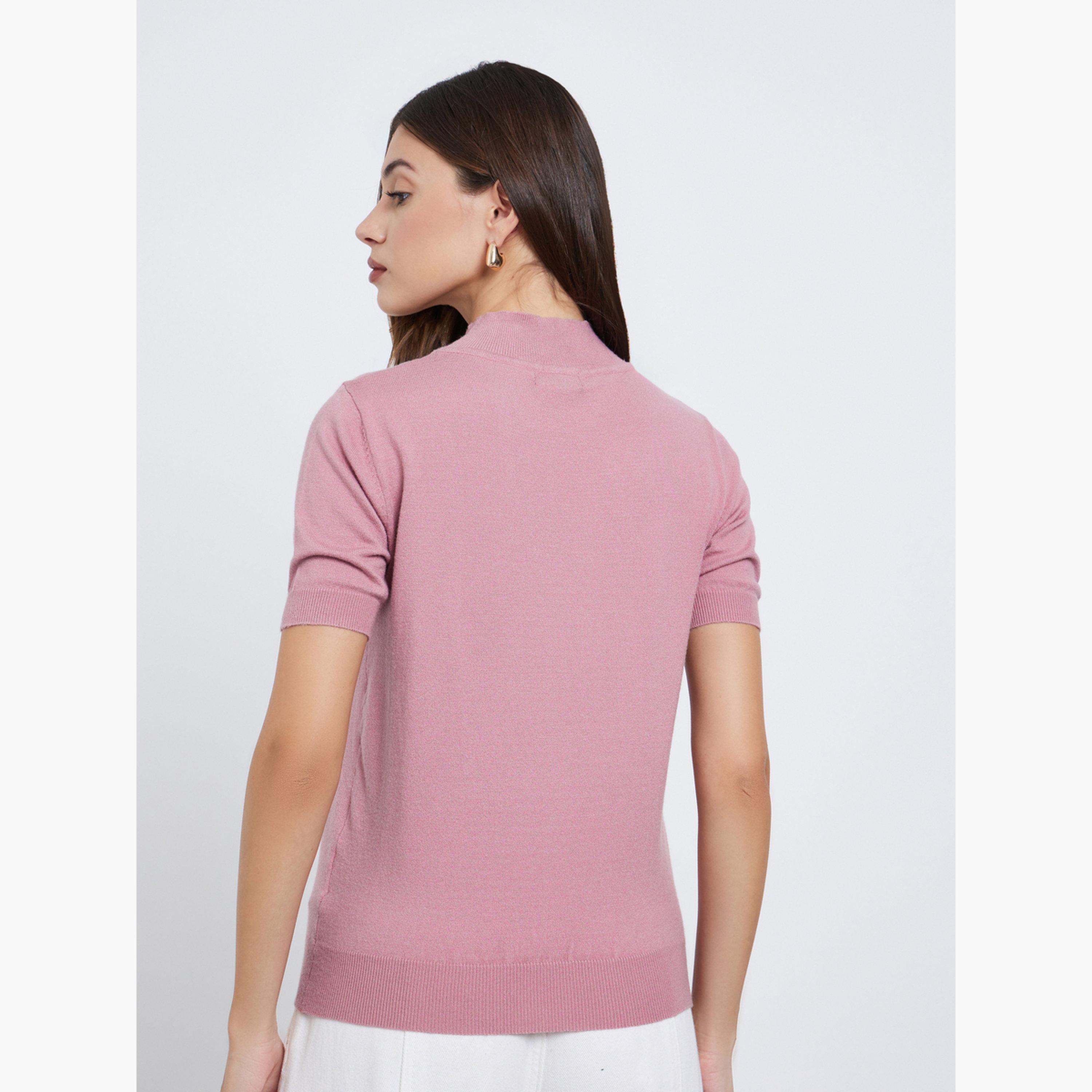 Styli Dusty Rose Short Sleeve Knit Top-women-clothing-shirtsandblouses-shirts-image-5