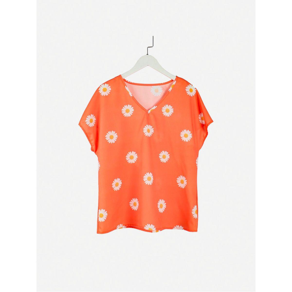بلوزة بطبعة زهور مع أكمام قصيرة-women-clothing-shirtsandblouses-blouses-image-1