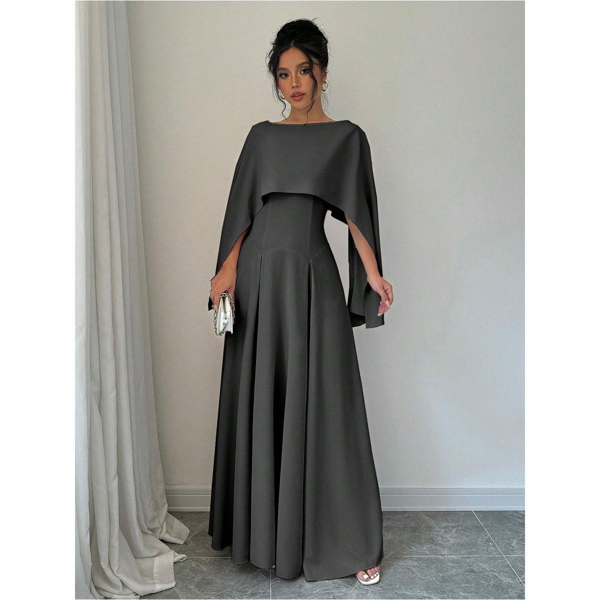 Take Two Solid Cape Sleeve A-Line Maxi Dress-women-clothing-dresses-image-2