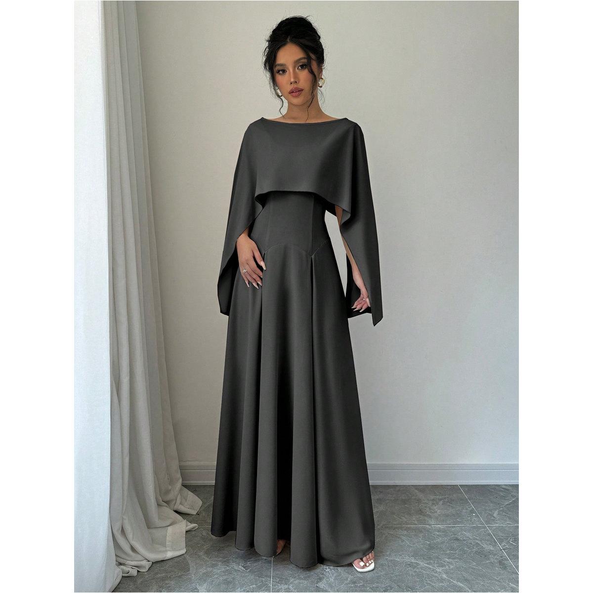 Take Two Solid Cape Sleeve A-Line Maxi Dress-women-clothing-dresses-image-5