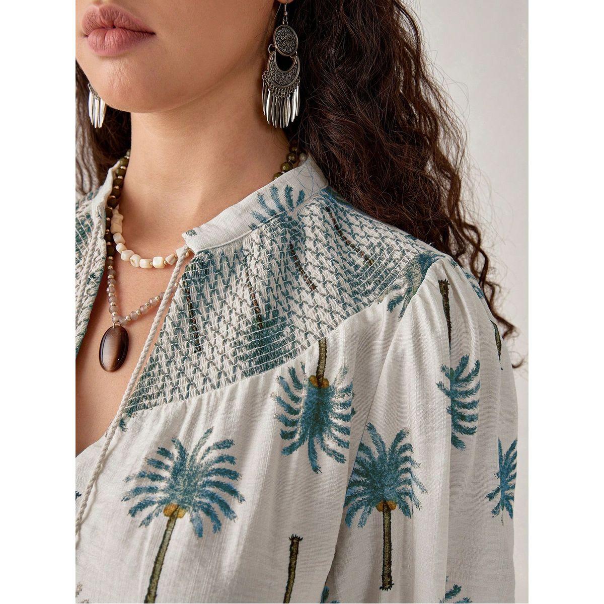 Styli Graphic Print Tie-Up Neck Top-women-clothing-shirtsandblouses-blouses-image-3