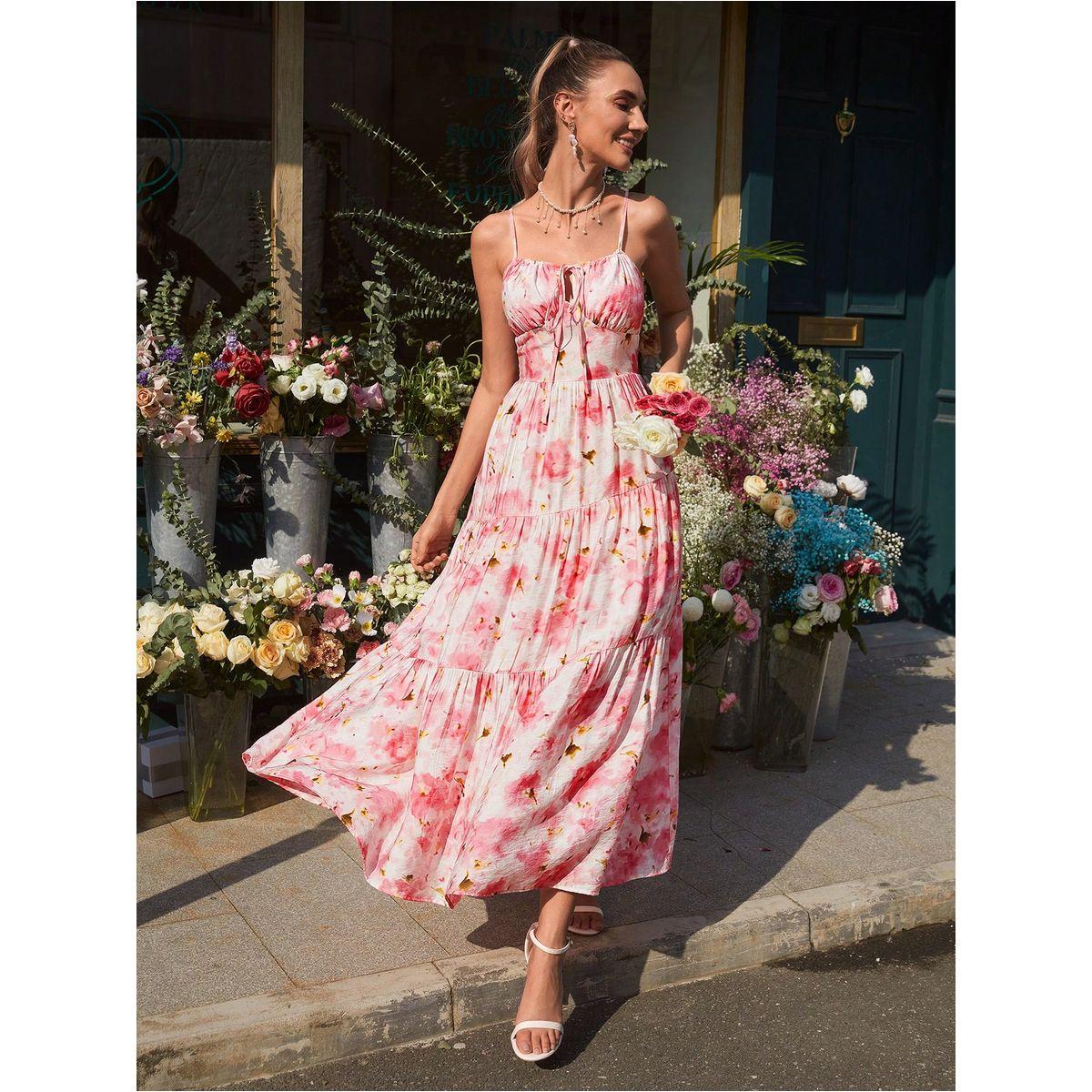 Styli Floral Print Strappy Tiered Maxi Dress-women-clothing-dresses-image-1