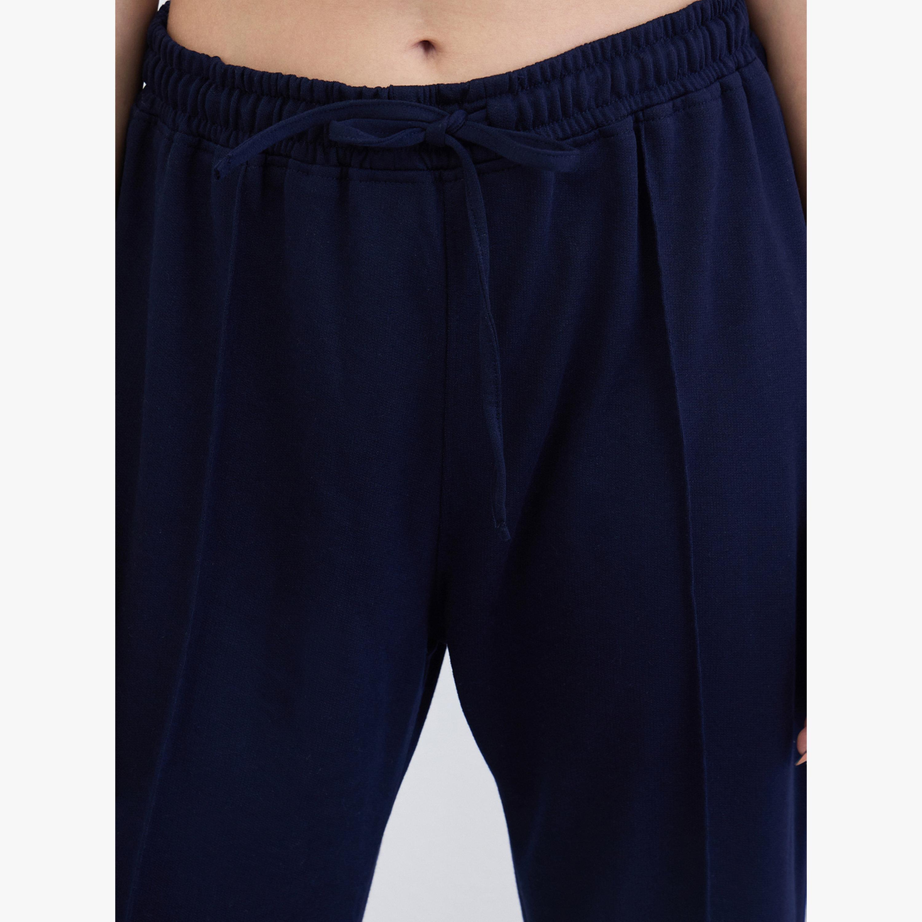 Styli Women Navy Blue Wide Leg Joggers-women-clothing-bottoms-joggers-image-5