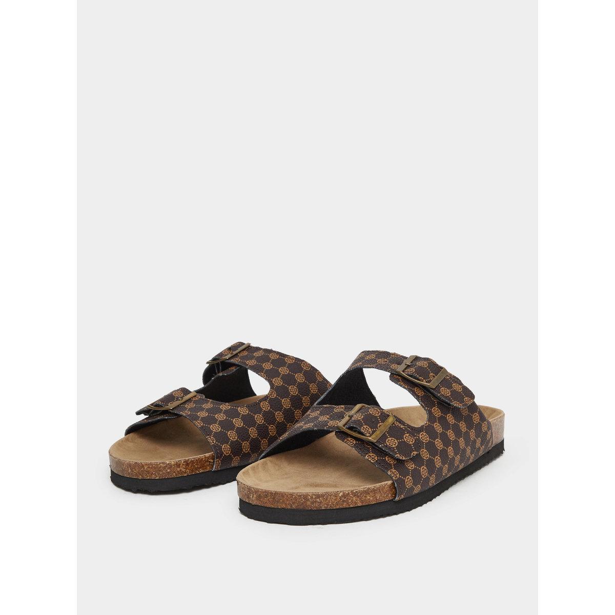 Take Two Buckle Detail Slip-On Sandals-women-shoes-sandals-flats-image-3